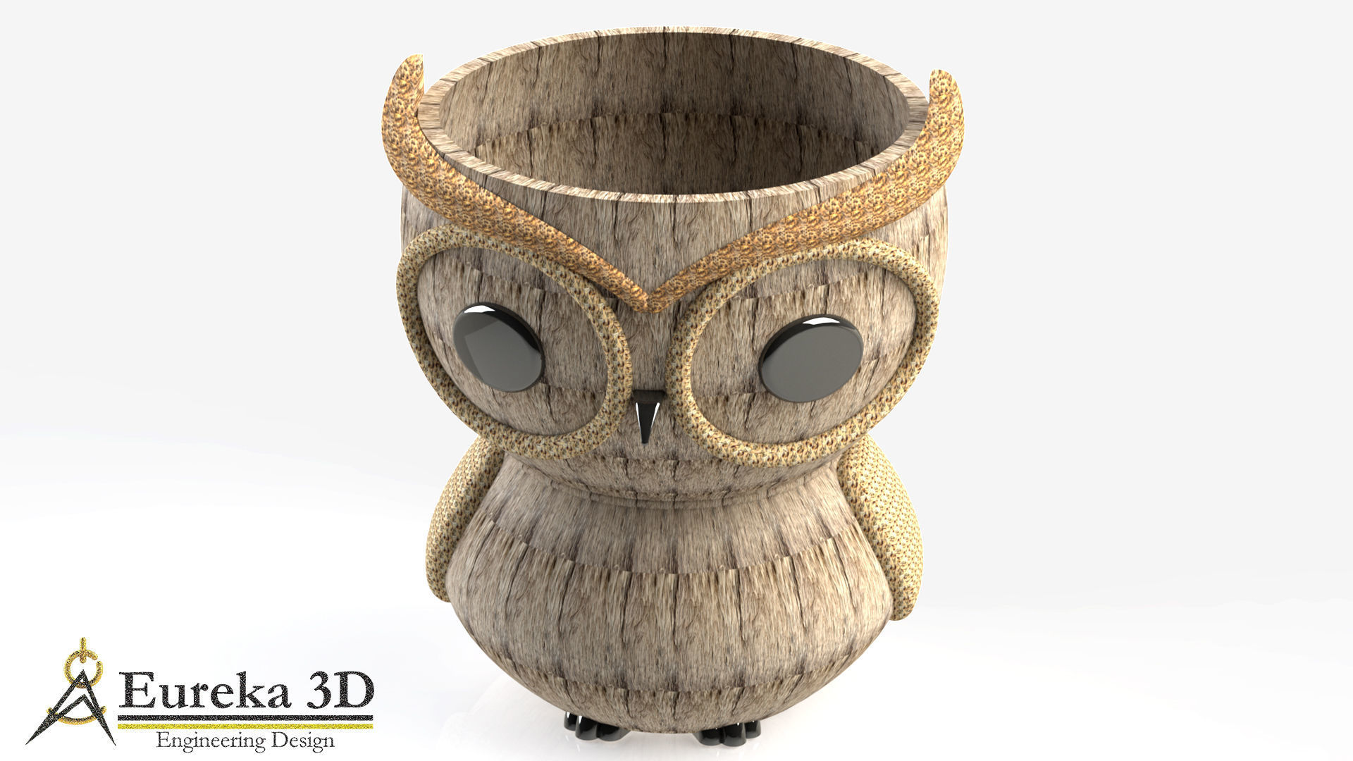 Owl flowerpot 3D print model_1