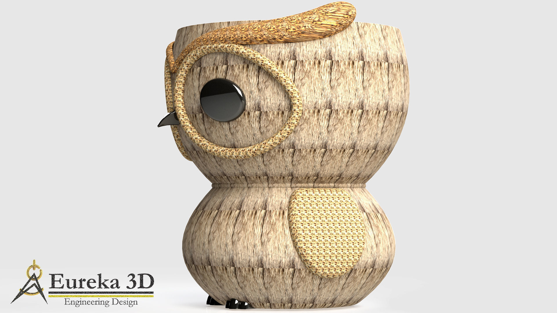 Owl flowerpot 3D print model_2