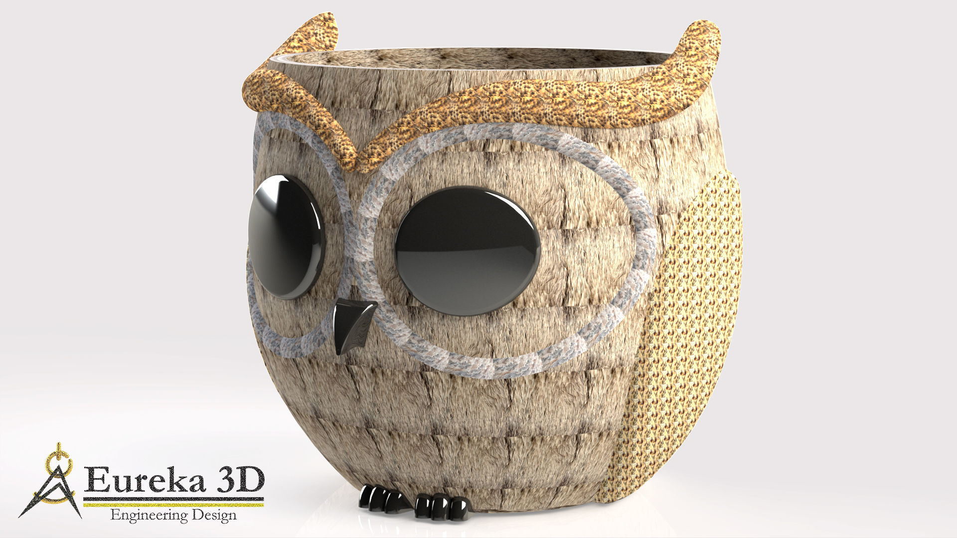 Owl flowerpot 2 3D print model_5
