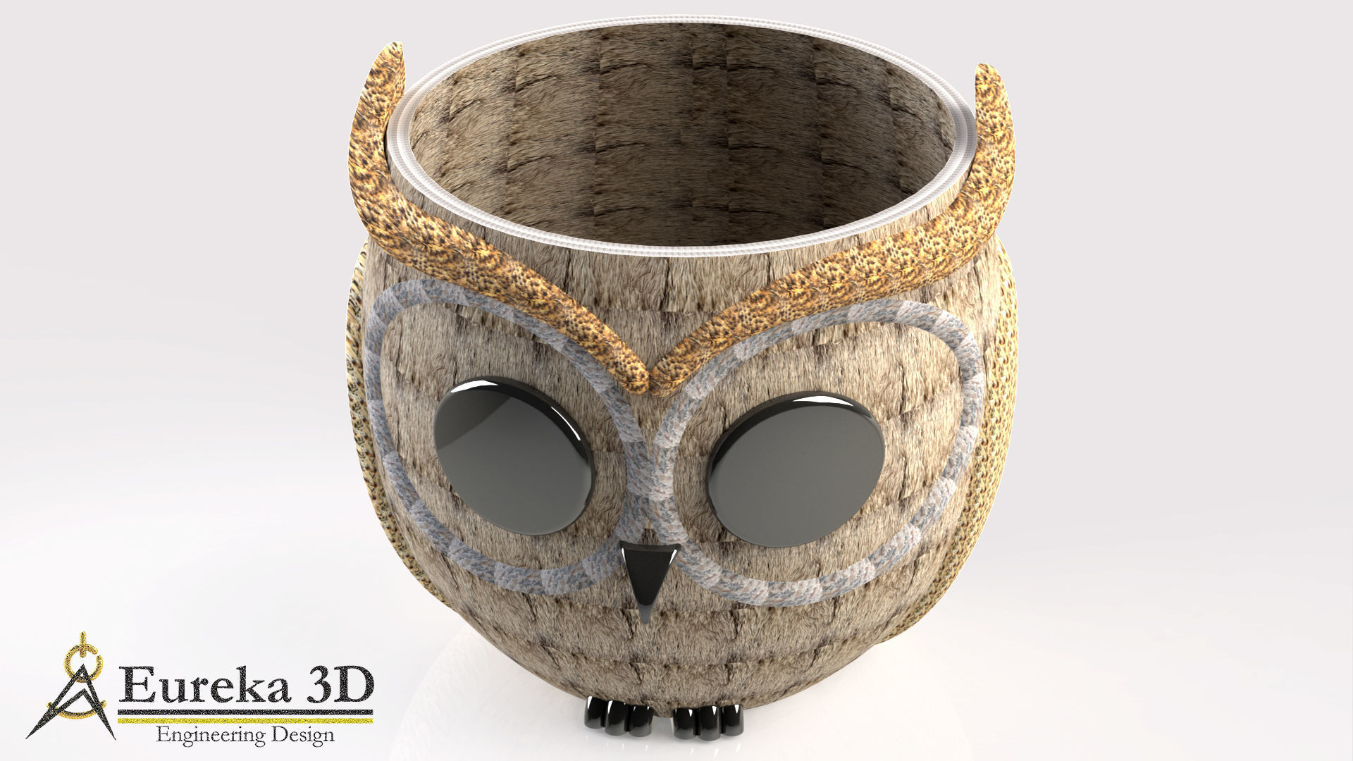 Owl flowerpot 2 3D print model_4