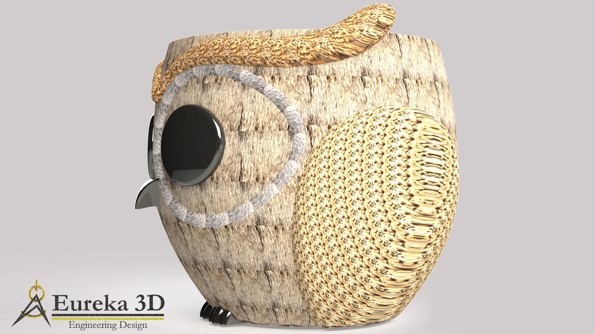 Owl flowerpot 2 3D print model_7
