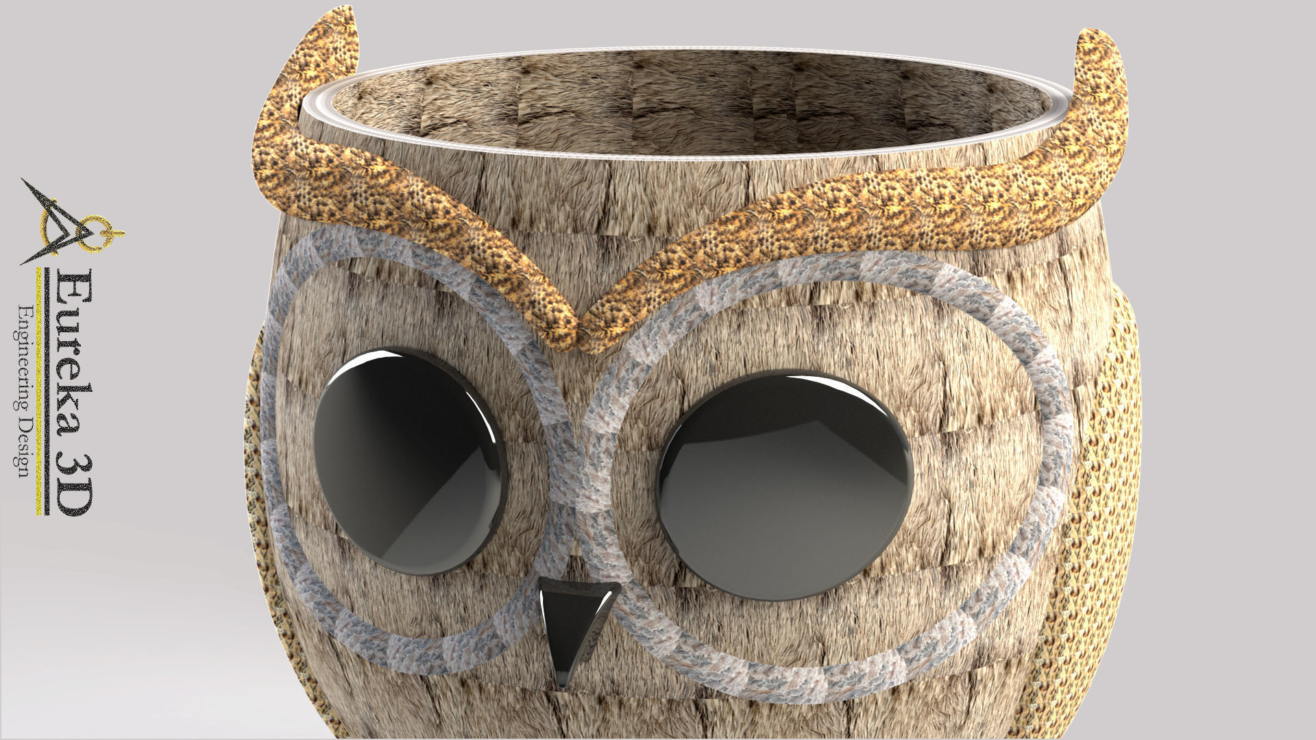 Owl flowerpot 2 3D print model_6