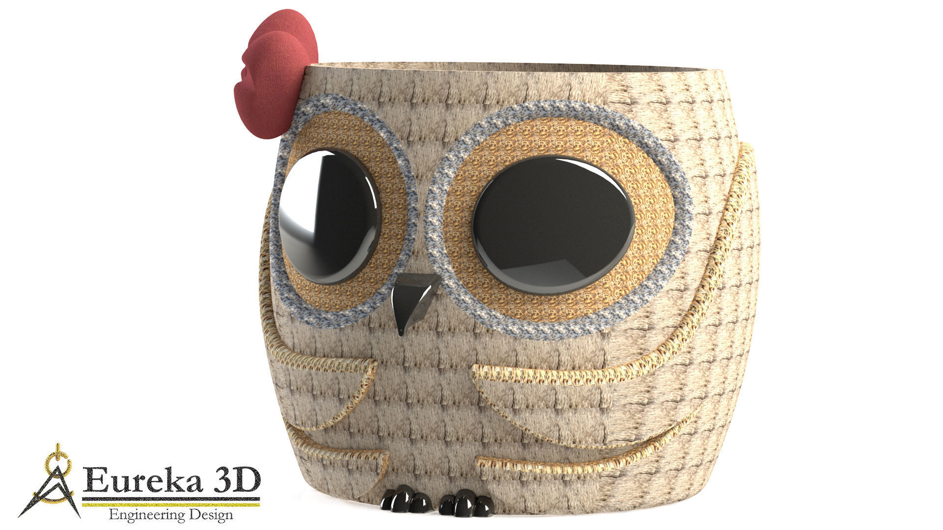 Owl flowerpot 3 3D print model_4