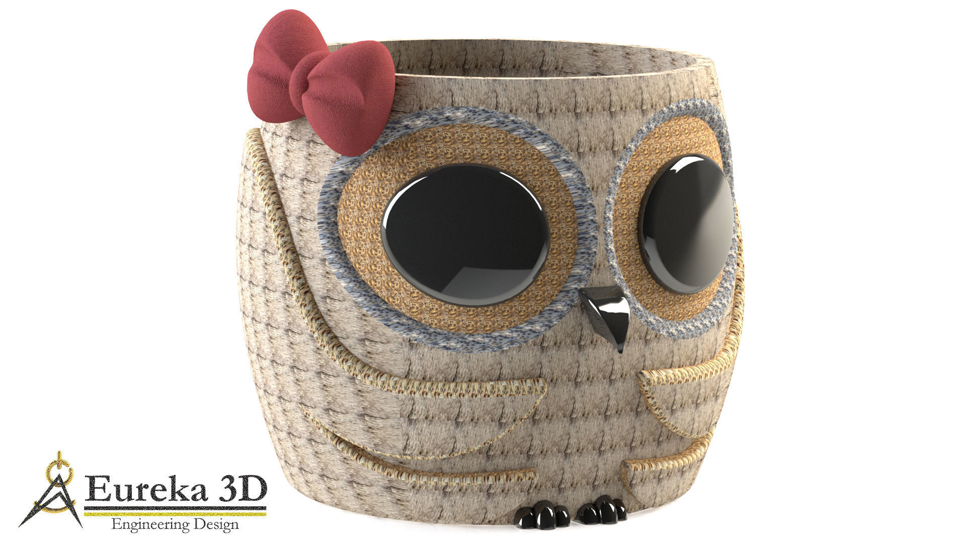 Owl flowerpot 3 3D print model_3