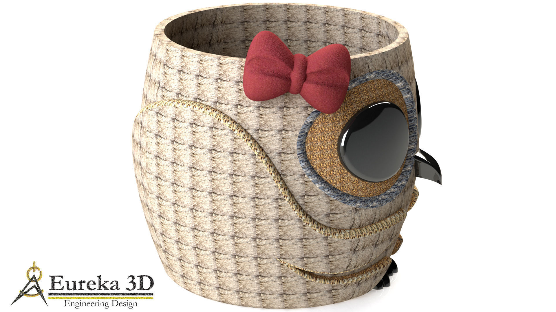 Owl flowerpot 3 3D print model_9