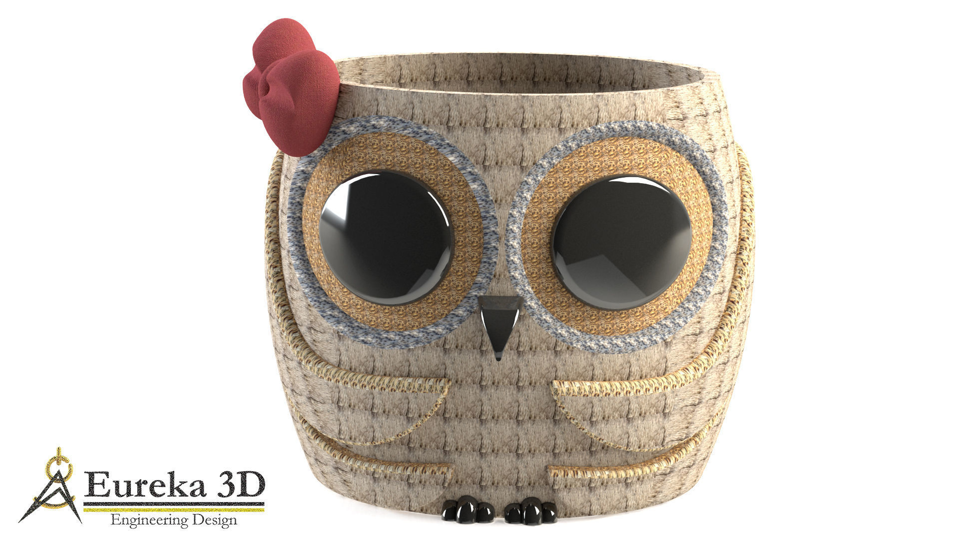 Owl flowerpot 3 3D print model_1