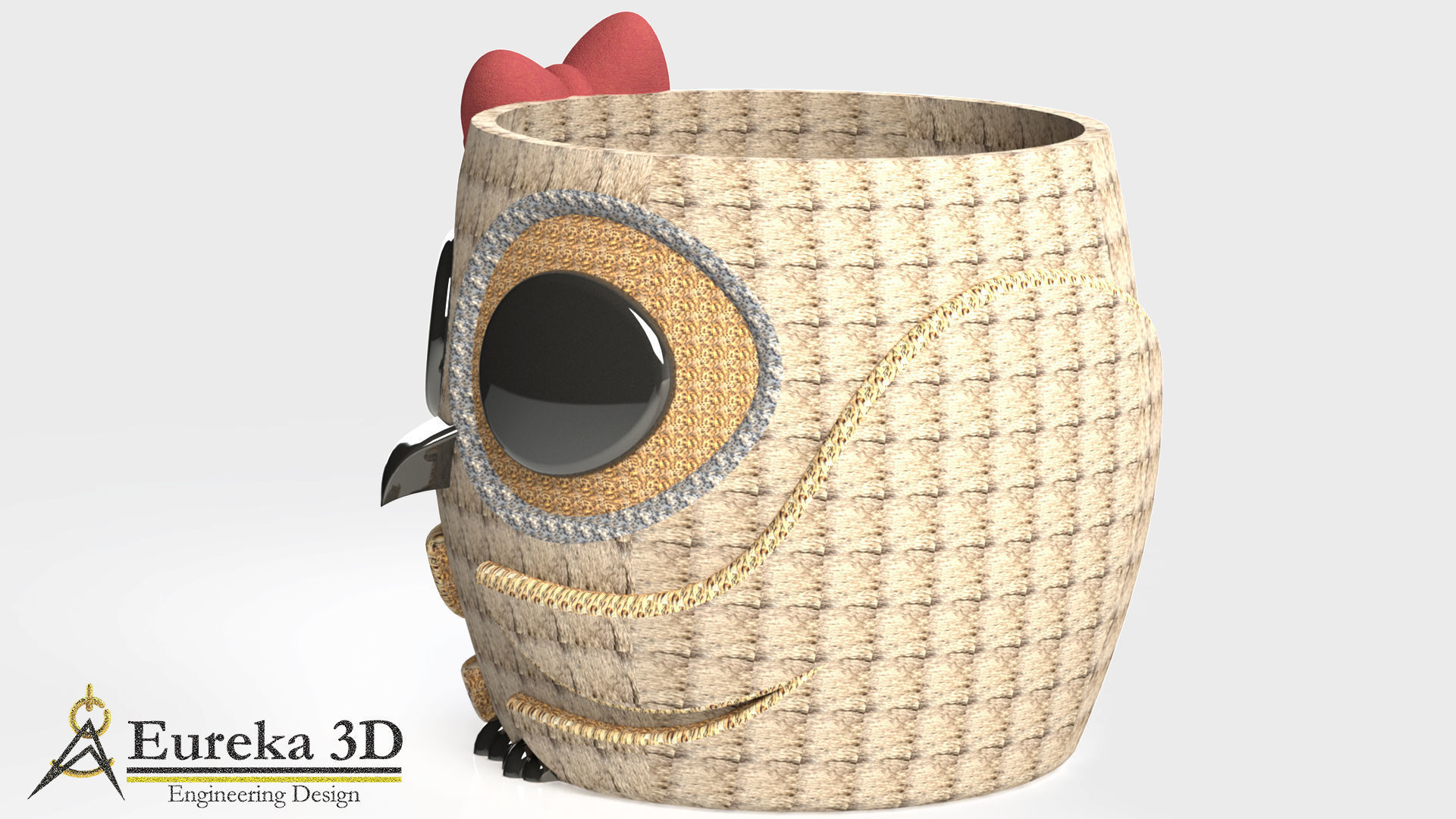 Owl flowerpot 3 3D print model_5