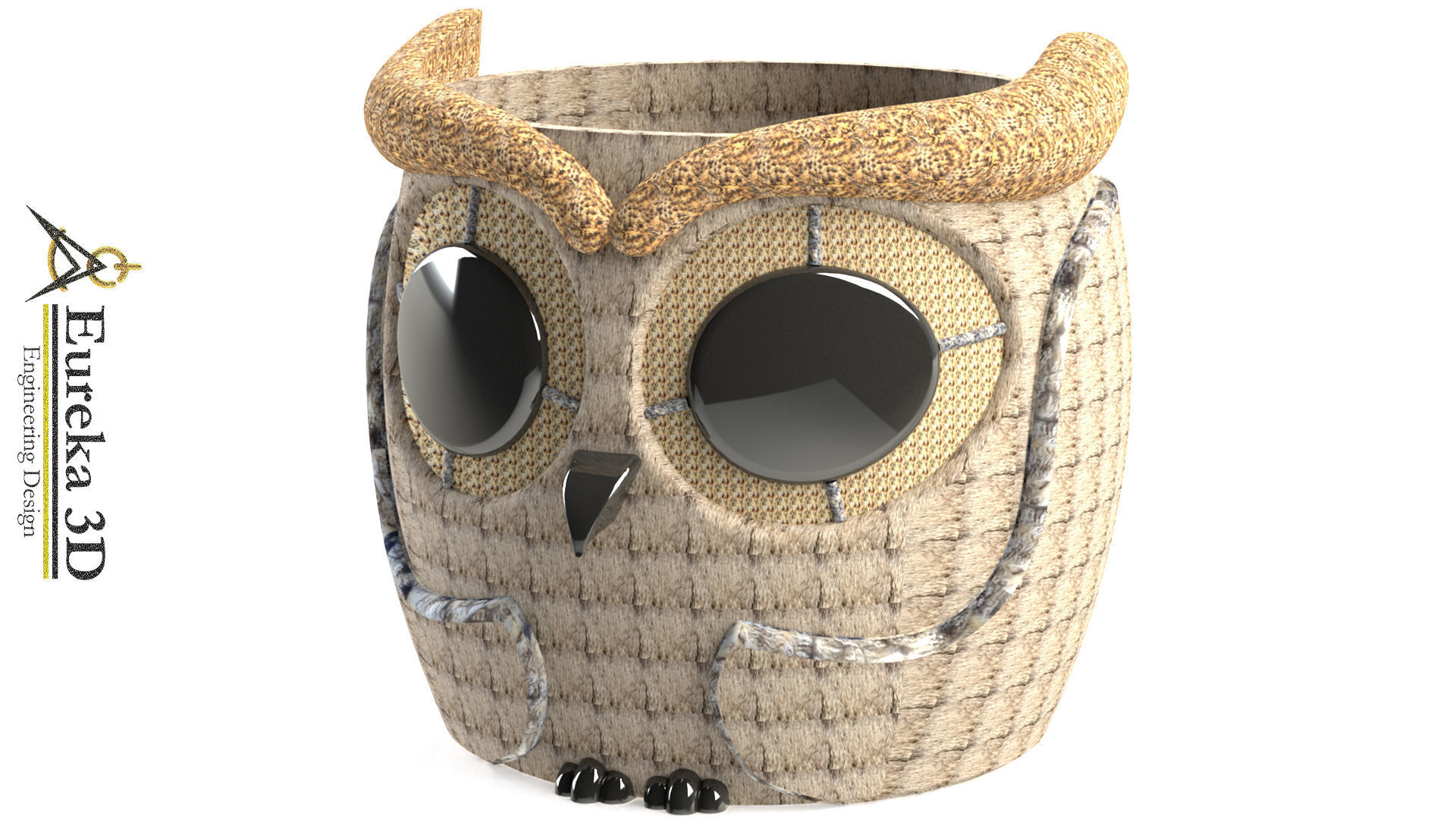 Owl flowerpot 4 3D print model_1