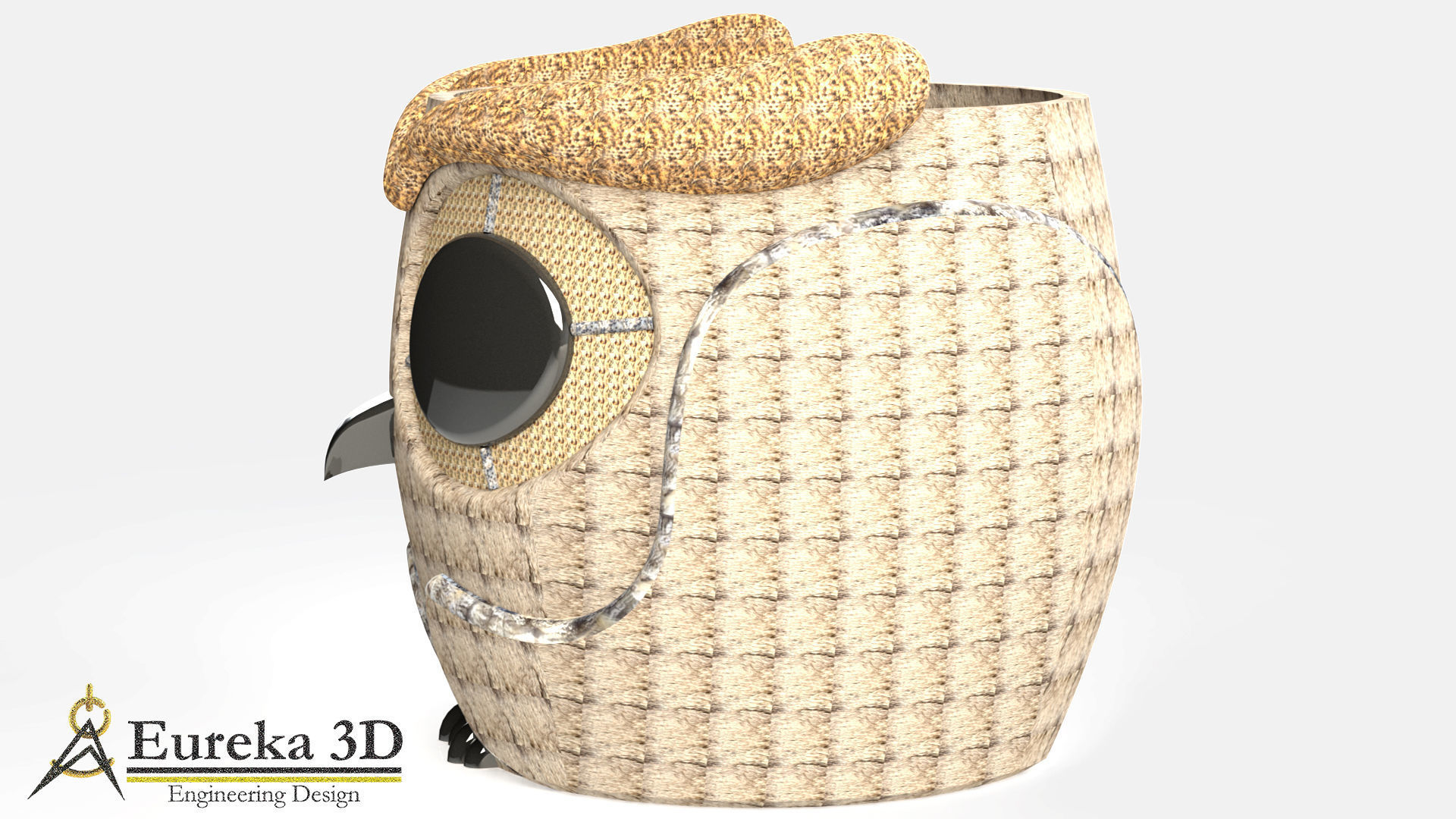 Owl flowerpot 4 3D print model_4