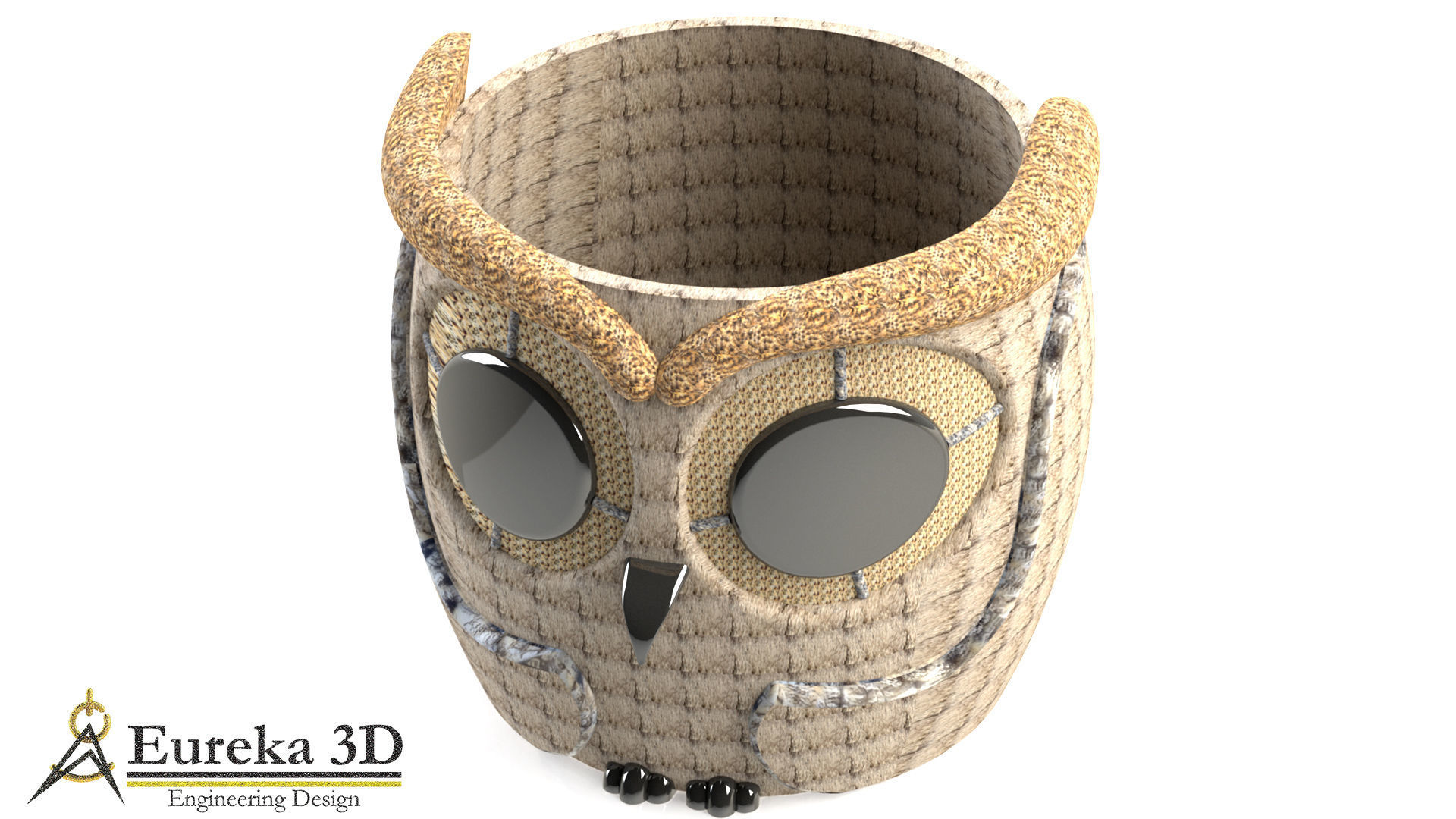 Owl flowerpot 4 3D print model_2