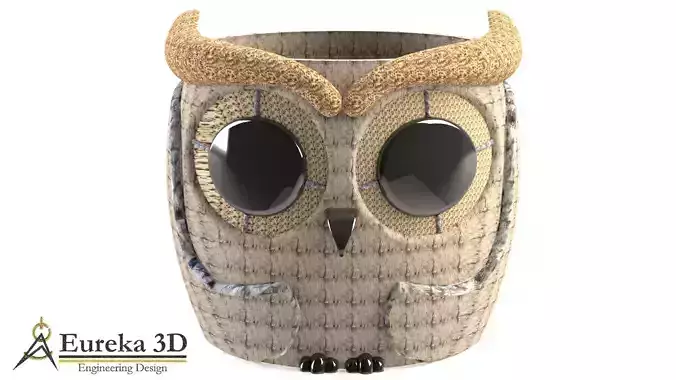 Owl flowerpot 4 3D print model