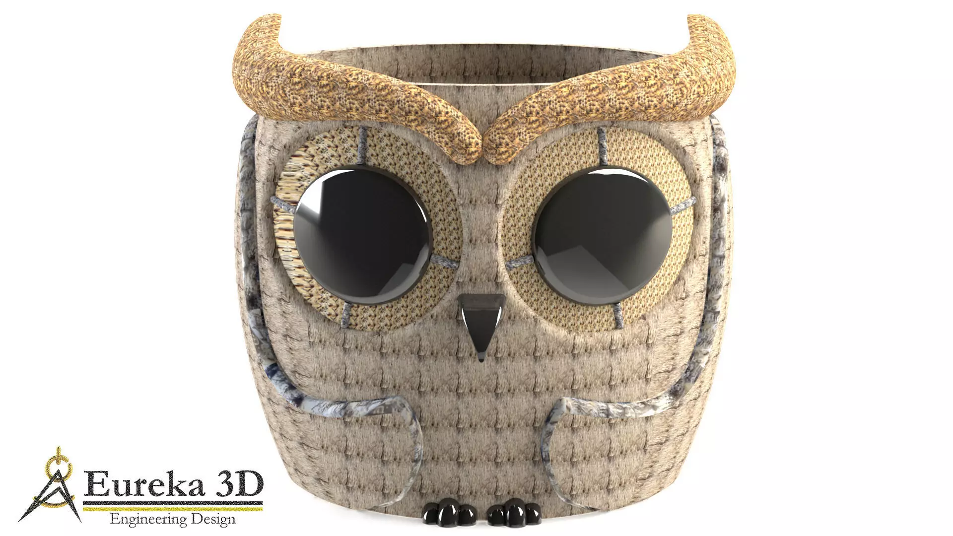 Owl flowerpot 4 3D print model_0