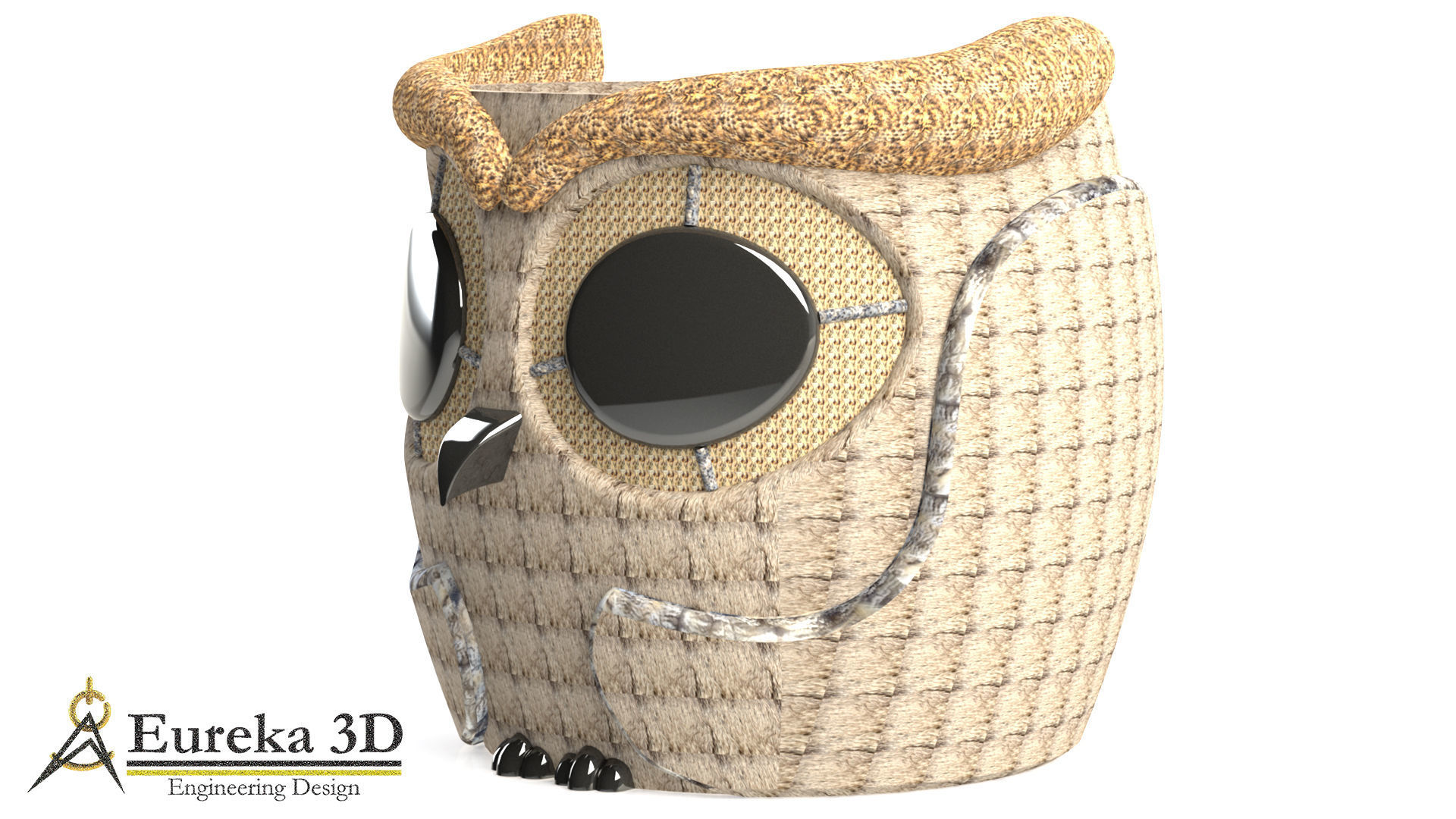 Owl flowerpot 4 3D print model_3