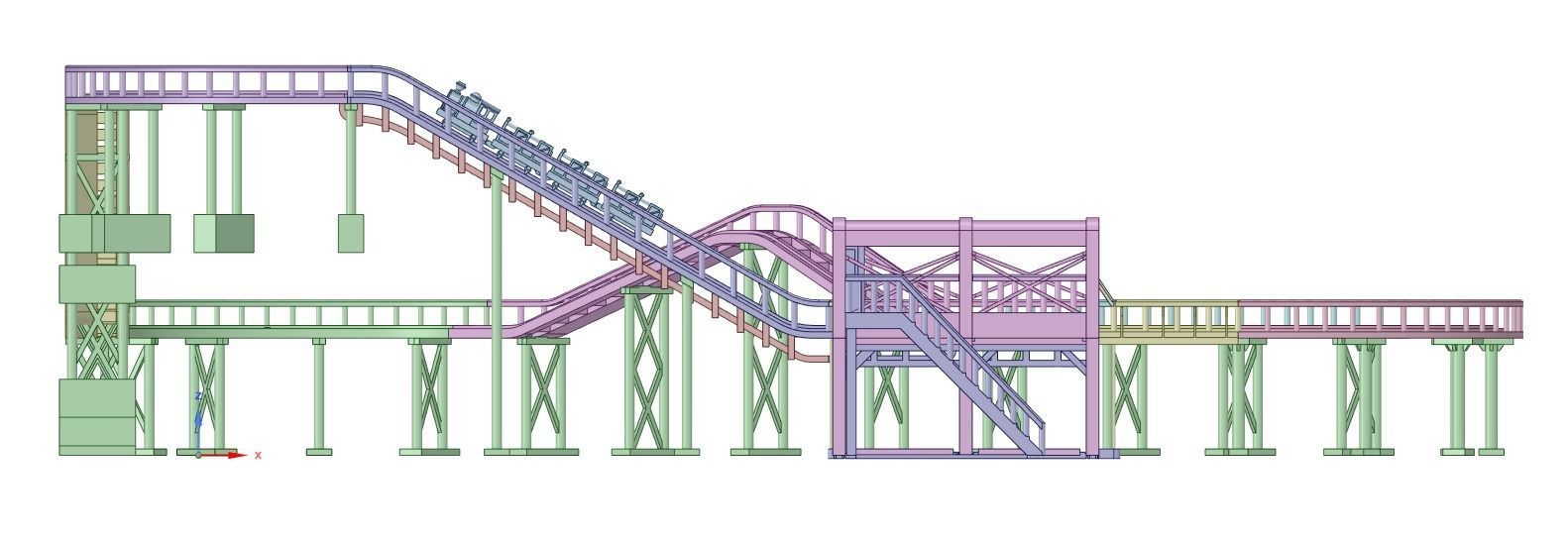 roller coaster full Free 3D model_1