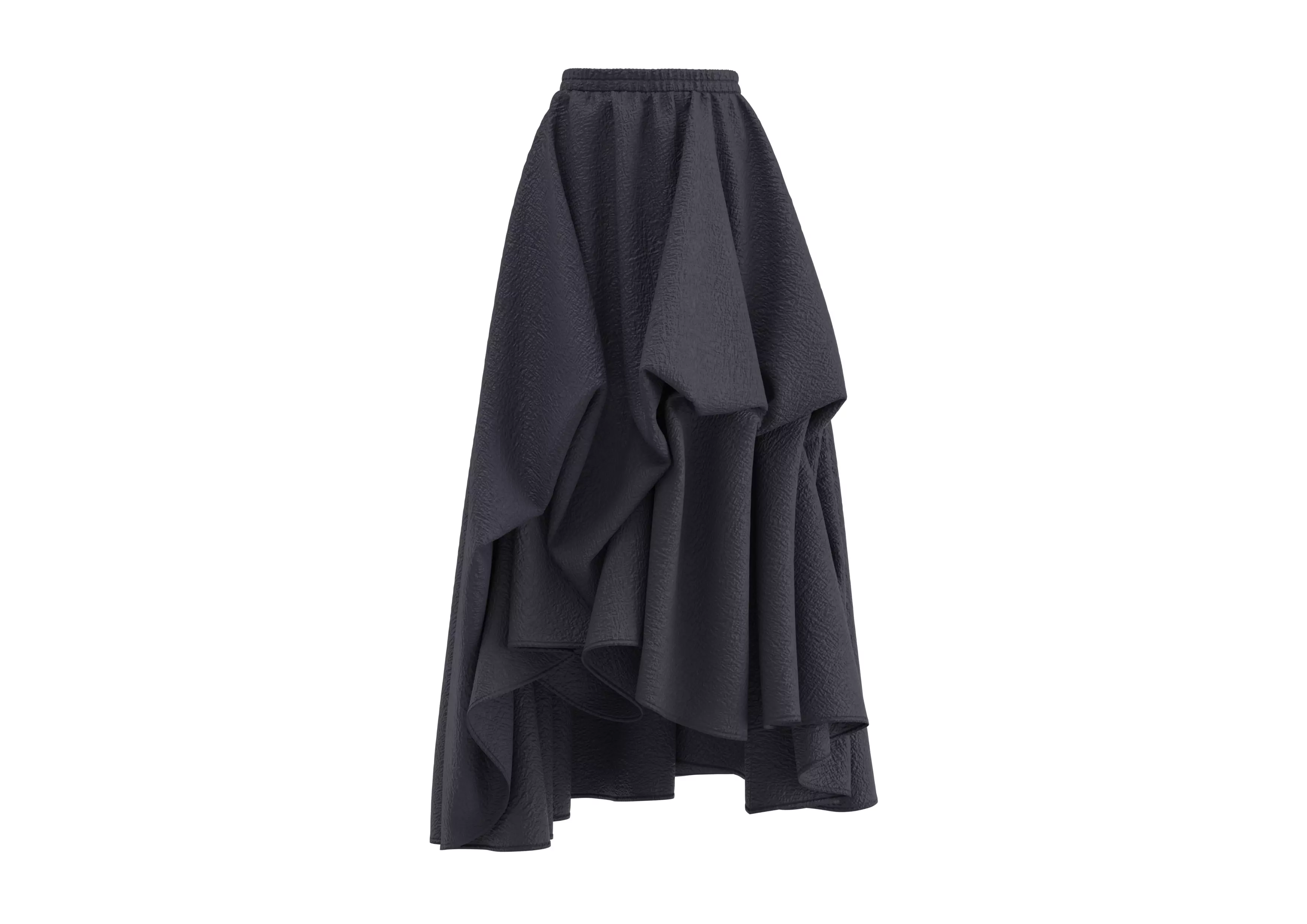 Dark Blue Irregular Pleated Loose Midi Skirt Free low-poly 3D model