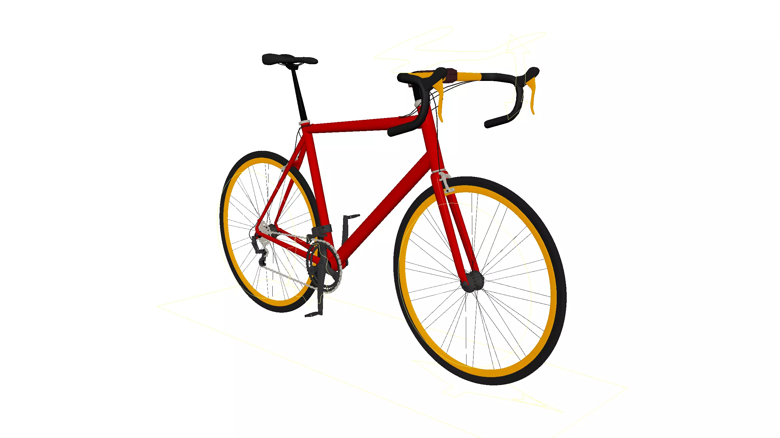 Road Bike Rigged Free 3D model
