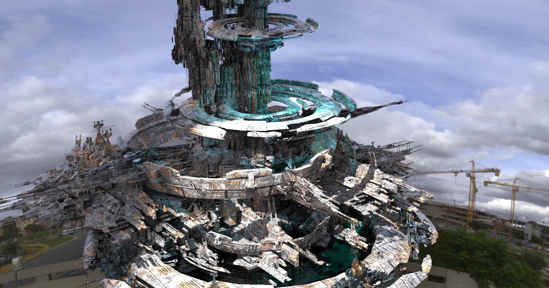 Cycle Ringed capital Districts base levels  Low-poly 3D model_1