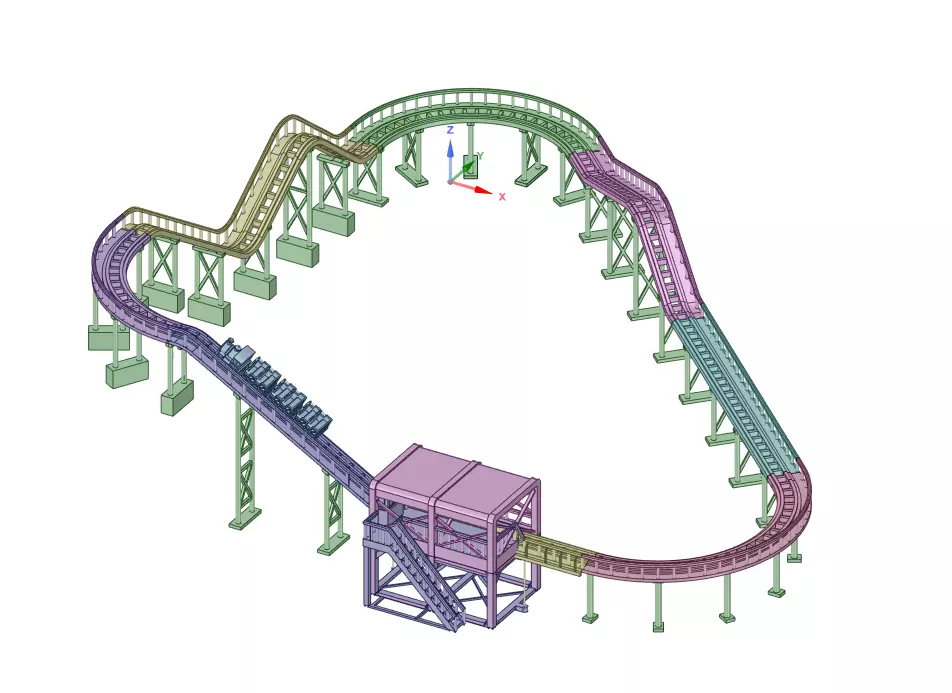 roller coaster Free 3D model_0