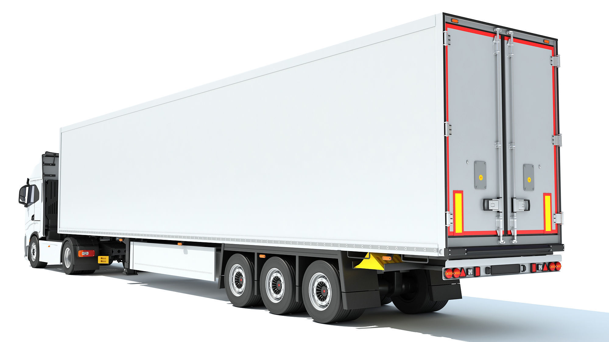 Truck with Refrigerator Trailer 3D model_4