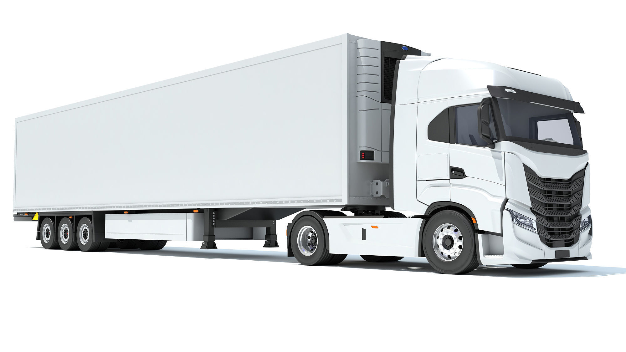 Truck with Refrigerator Trailer 3D model_9