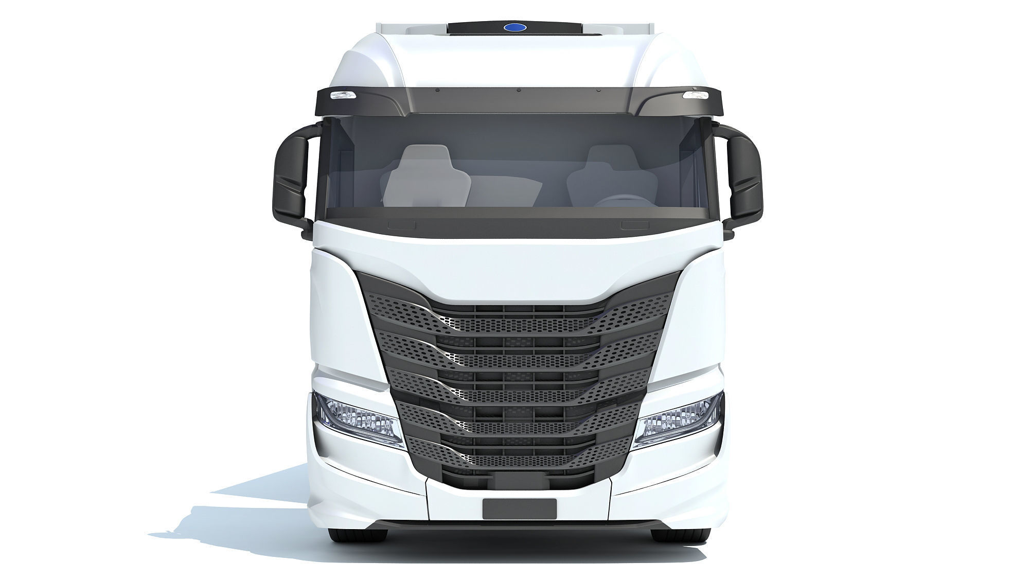 Truck with Refrigerator Trailer 3D model_10