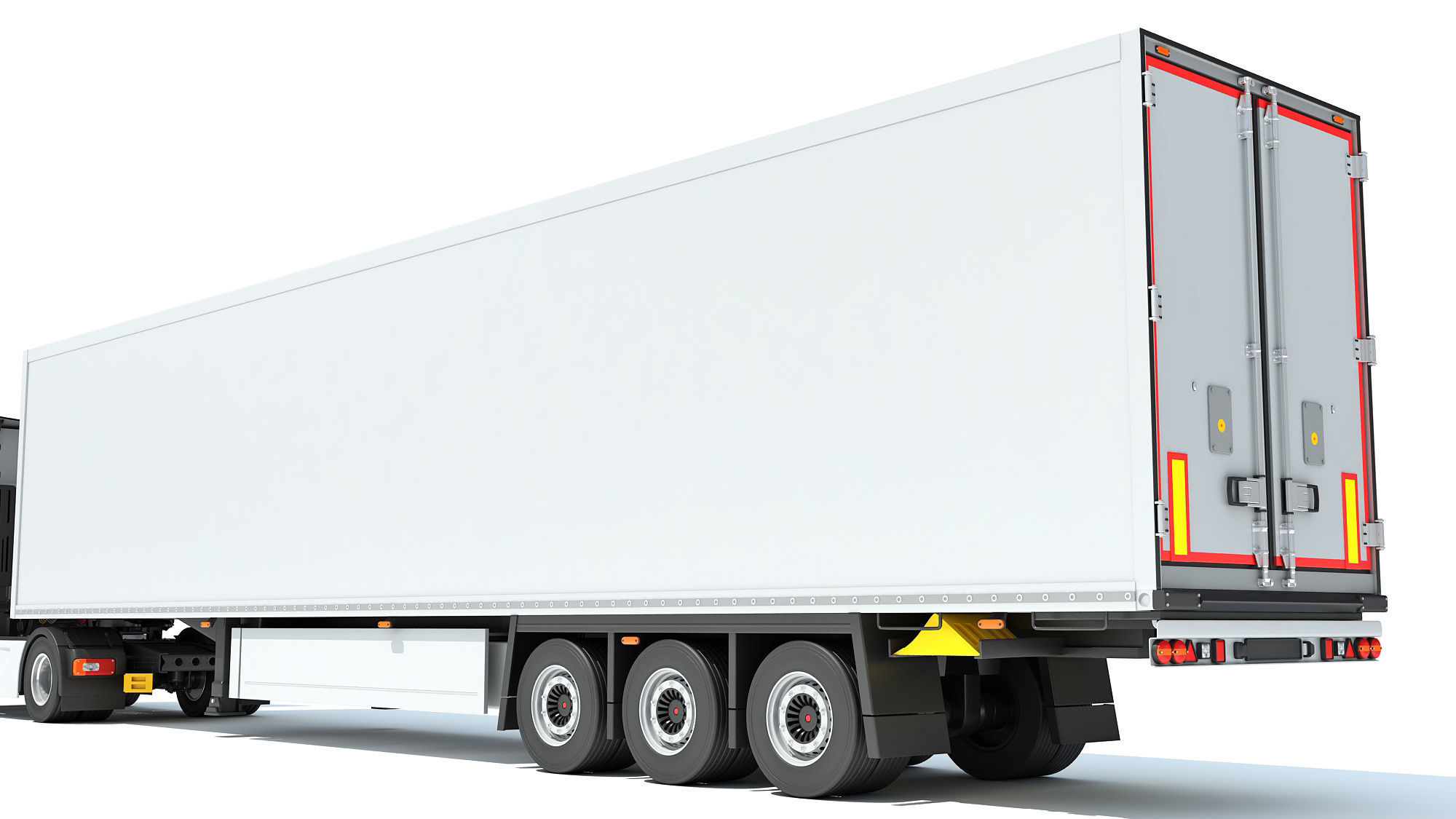 Truck with Refrigerator Trailer 3D model_15