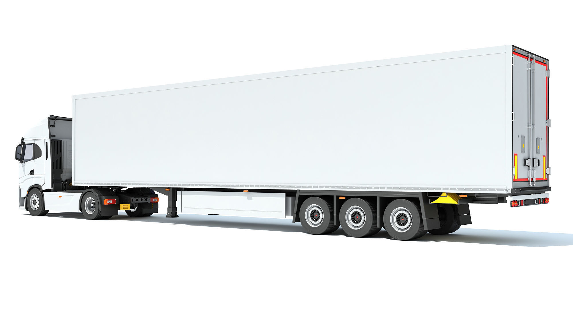Truck with Refrigerator Trailer 3D model_3