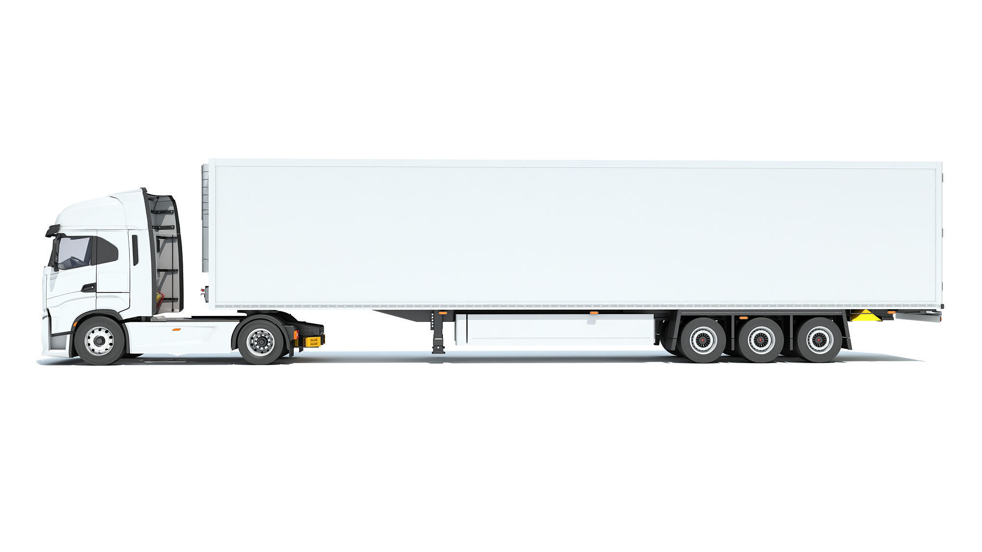 Truck with Refrigerator Trailer 3D model_2