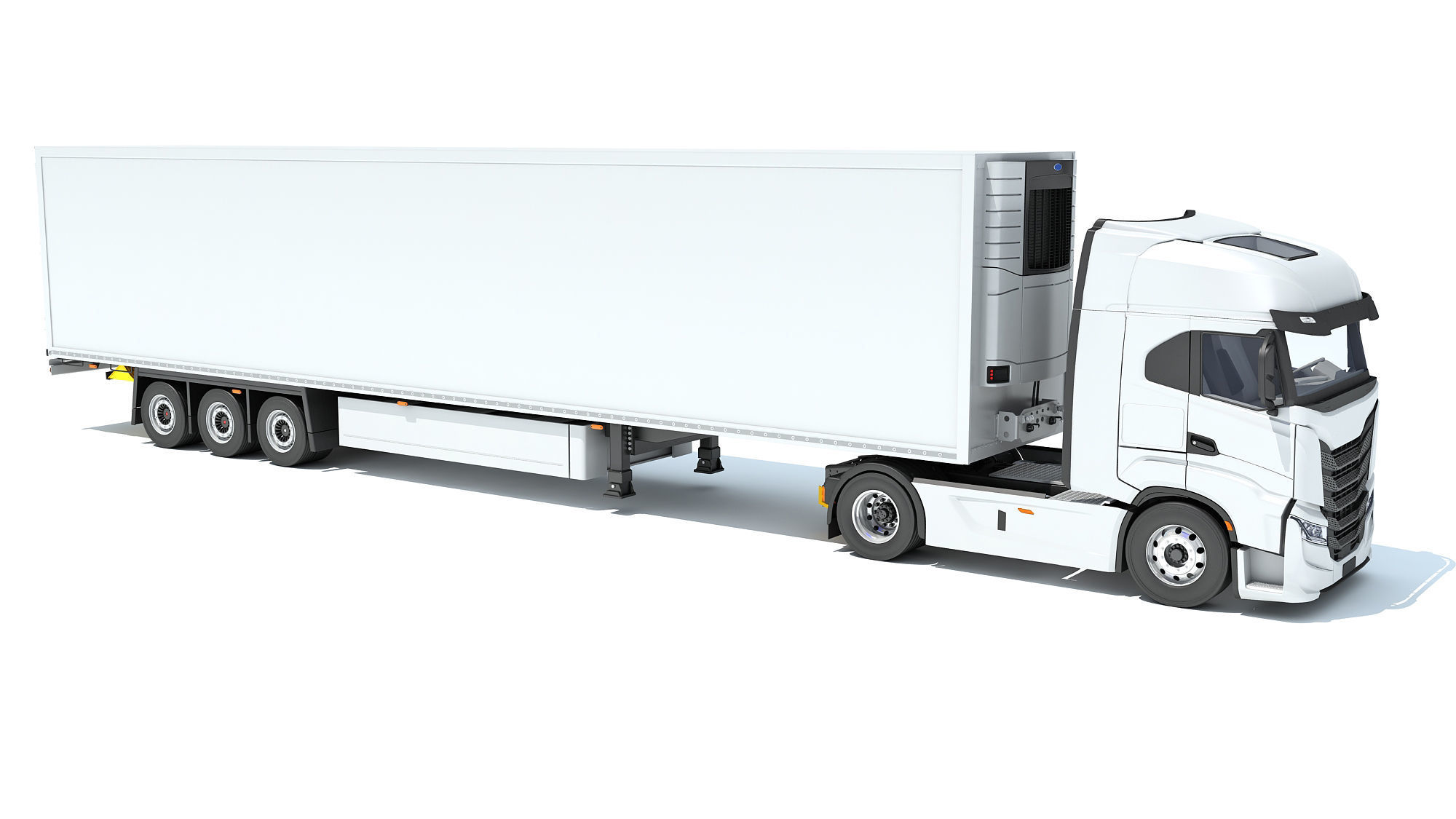 Truck with Refrigerator Trailer 3D model_8