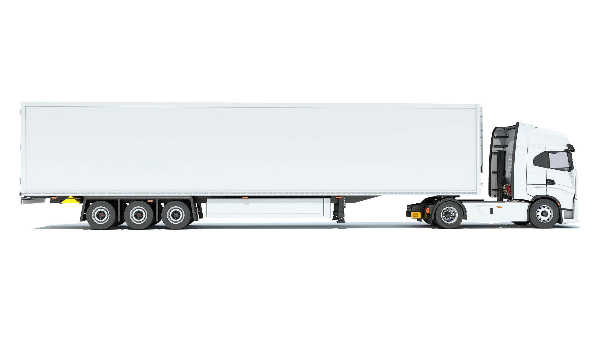 Truck with Refrigerator Trailer 3D model_6