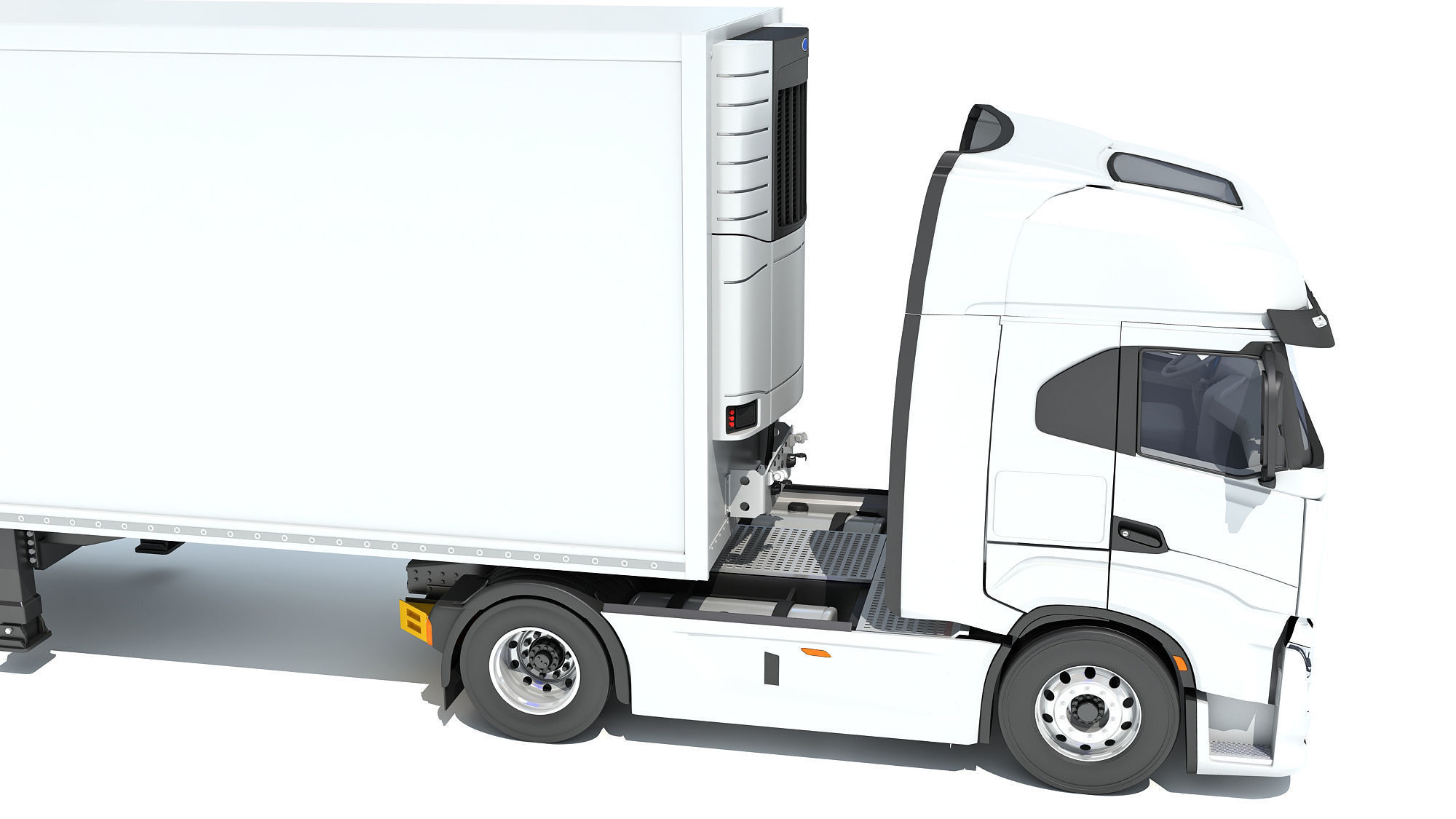 Truck with Refrigerator Trailer 3D model_14