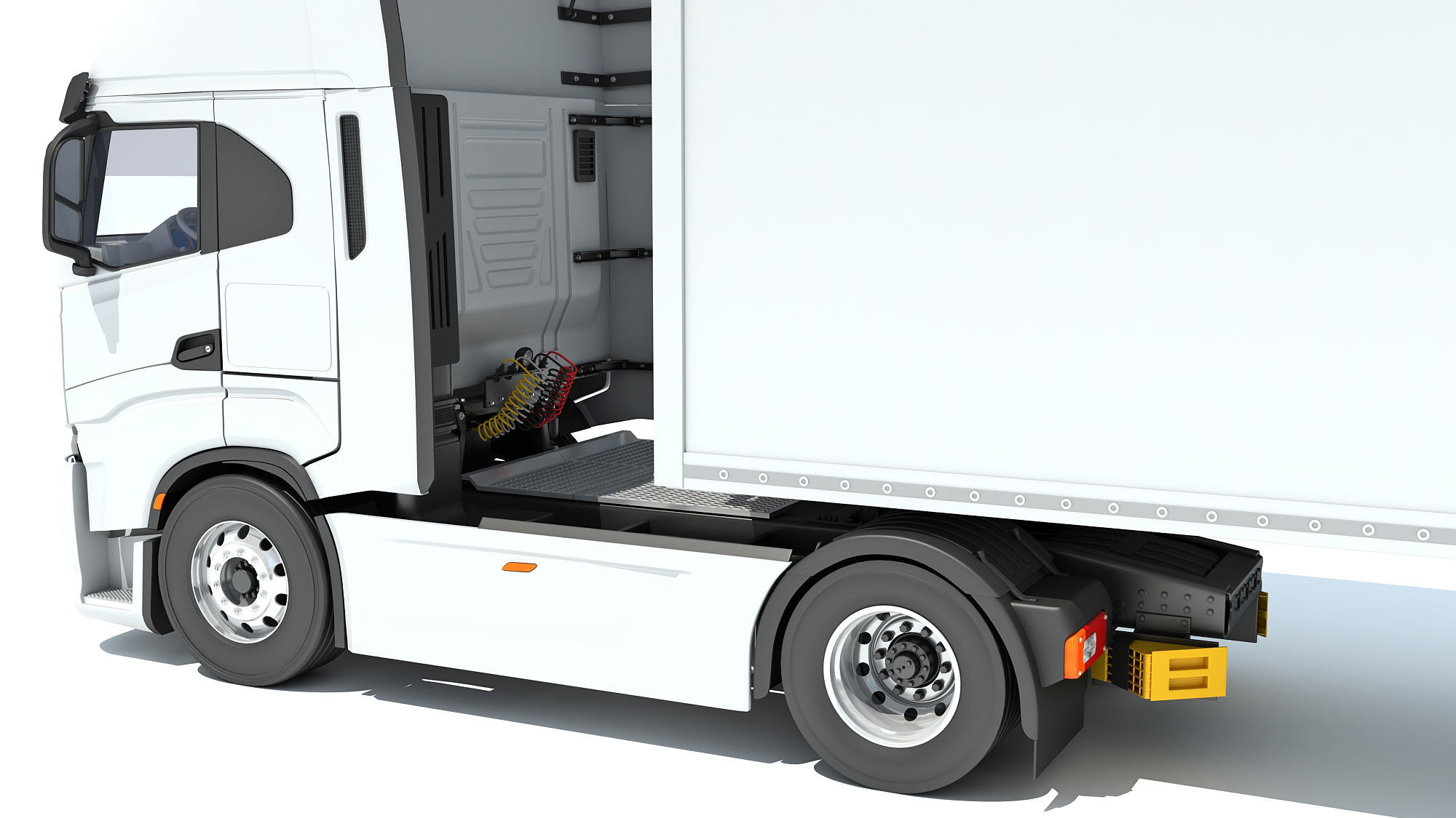 Truck with Refrigerator Trailer 3D model_13