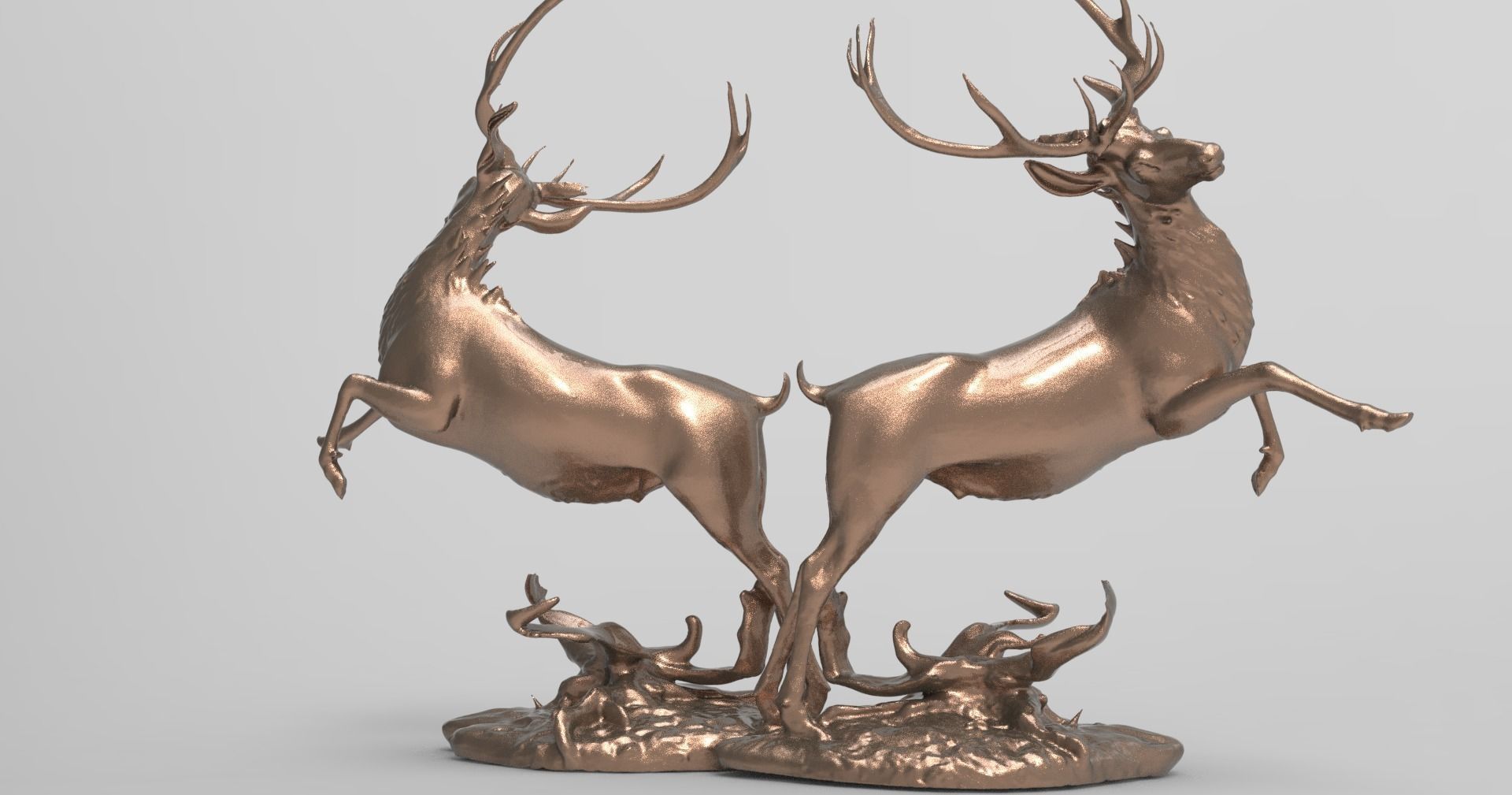 Sculpted Santas deers  3D model_2