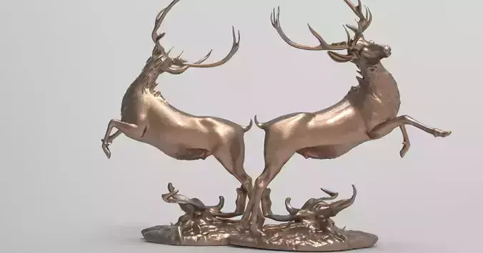 Sculpted Santas deers 