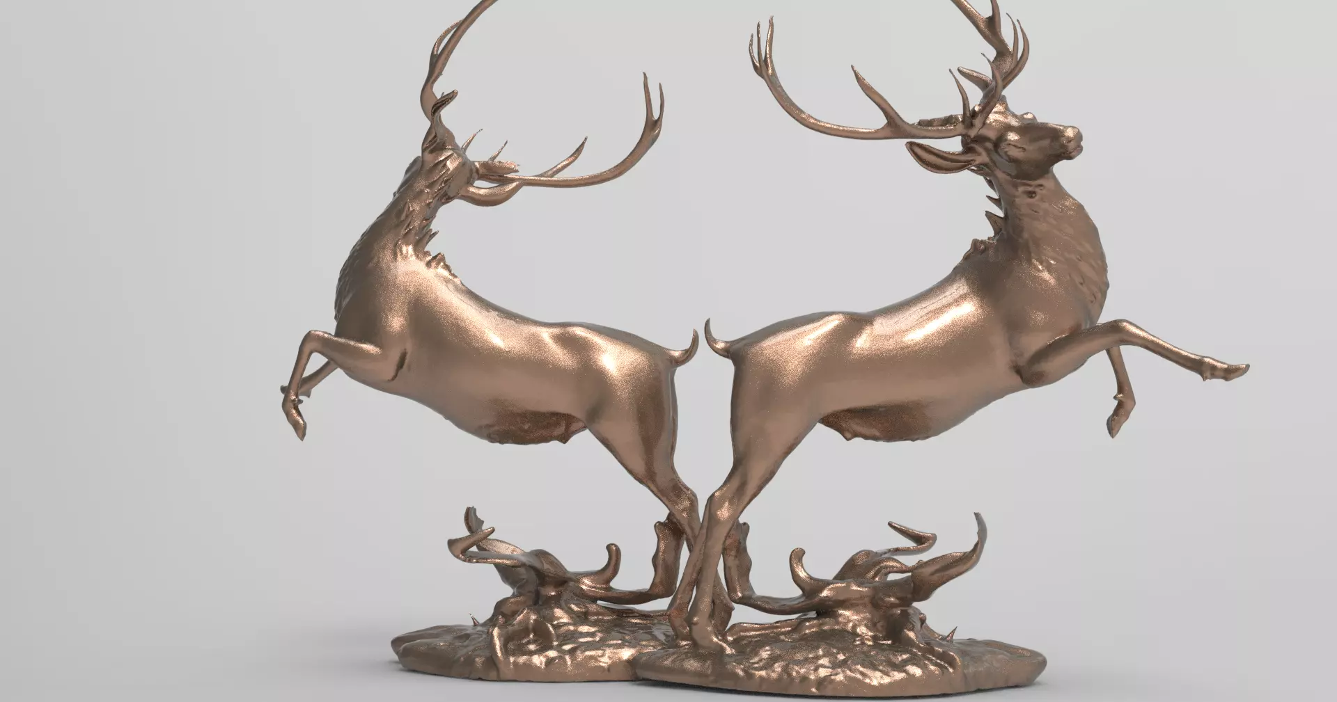 Sculpted Santas deers  3D model_0