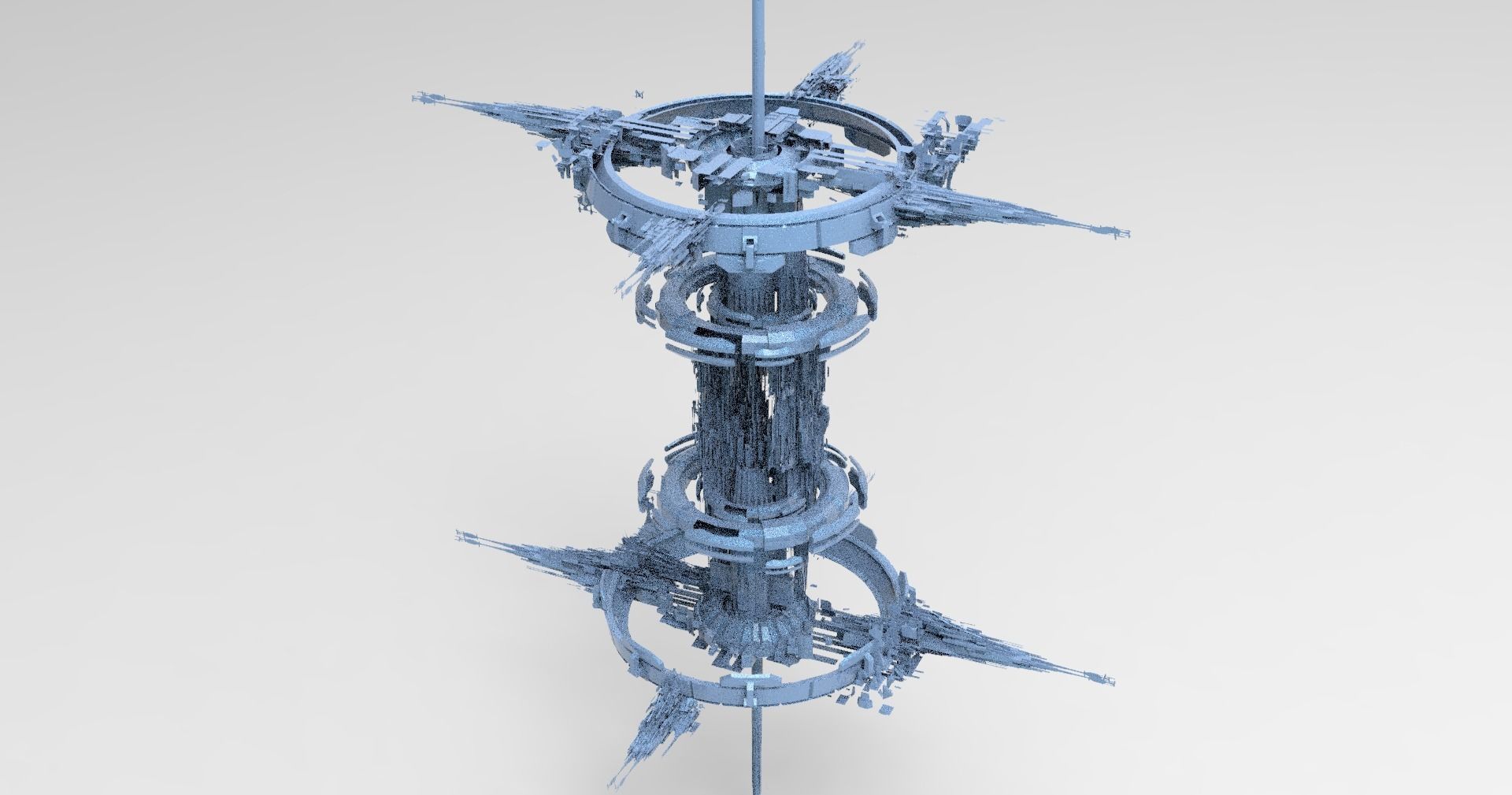 Cyberpunk Hourglass Tide turner Tower 2 island cities collection Low-poly 3D model_3