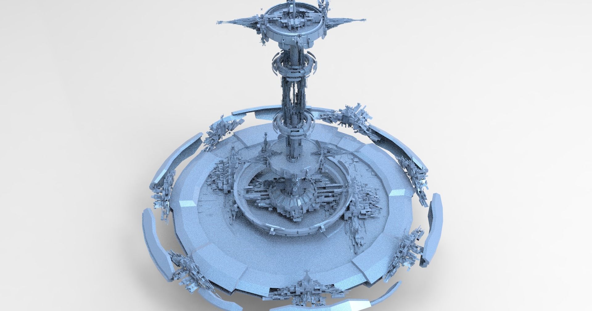 Cyberpunk Hourglass Tide turner Tower 2 island cities collection Low-poly 3D model_15
