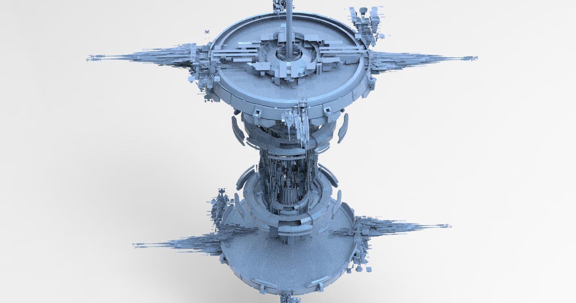 Cyberpunk Hourglass Tide turner Tower 2 island cities collection Low-poly 3D model_12