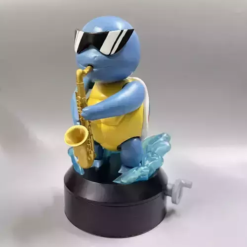Pokemon Squirtle Saxophone Articulated flexible 3D print model