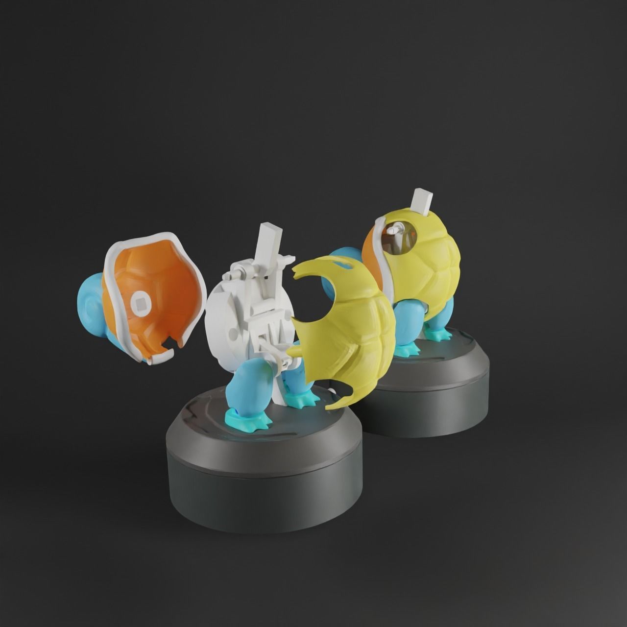 Pokemon Squirtle Saxophone Articulated flexible 3D print model_4