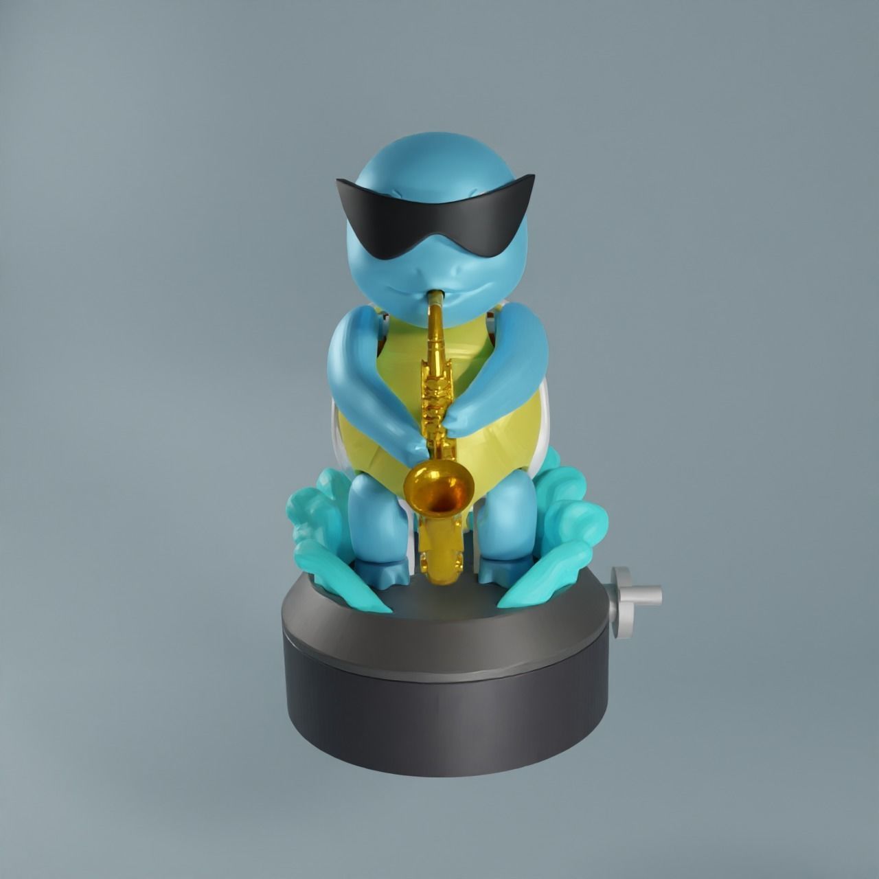 Pokemon Squirtle Saxophone Articulated flexible 3D print model_7