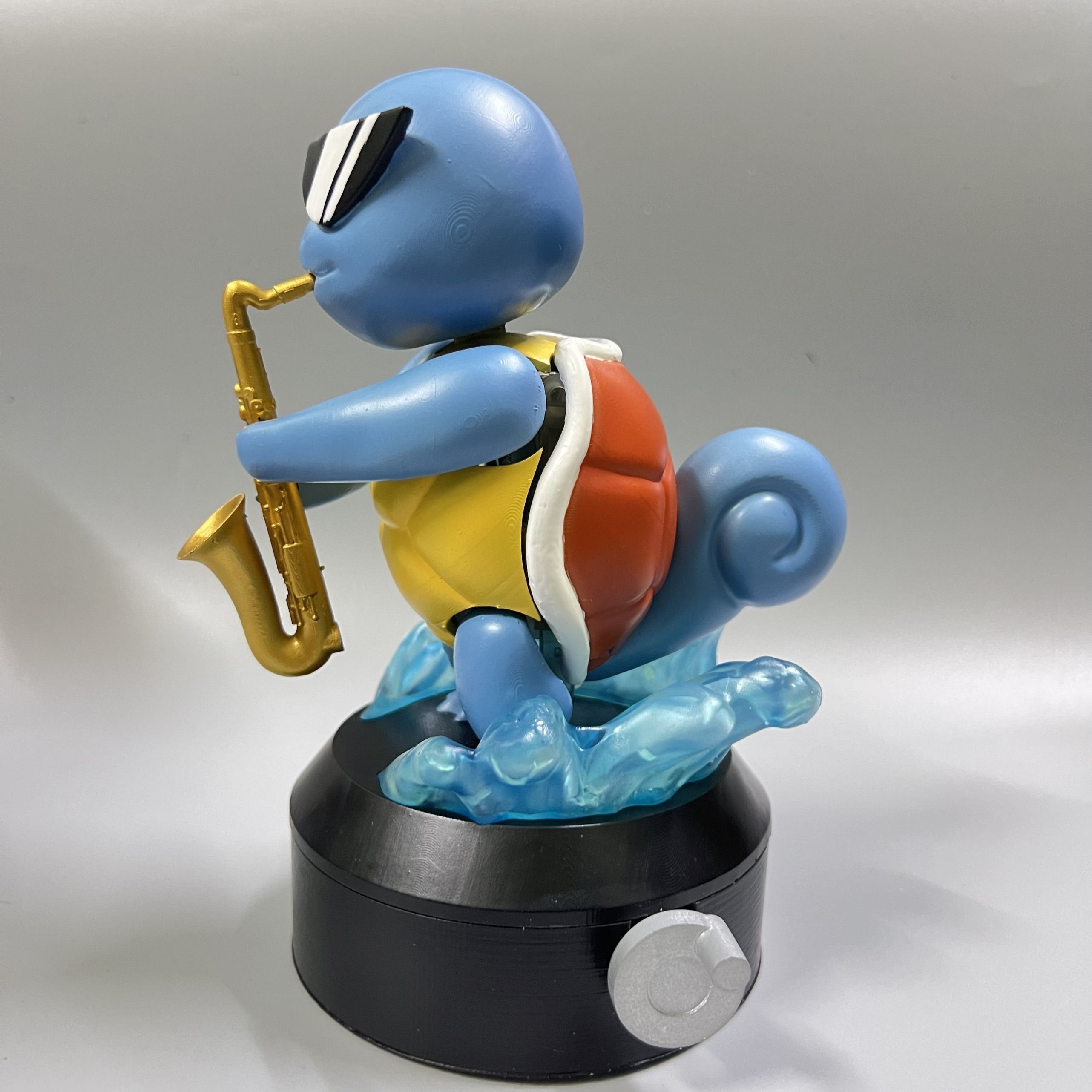 Pokemon Squirtle Saxophone Articulated flexible 3D print model_2