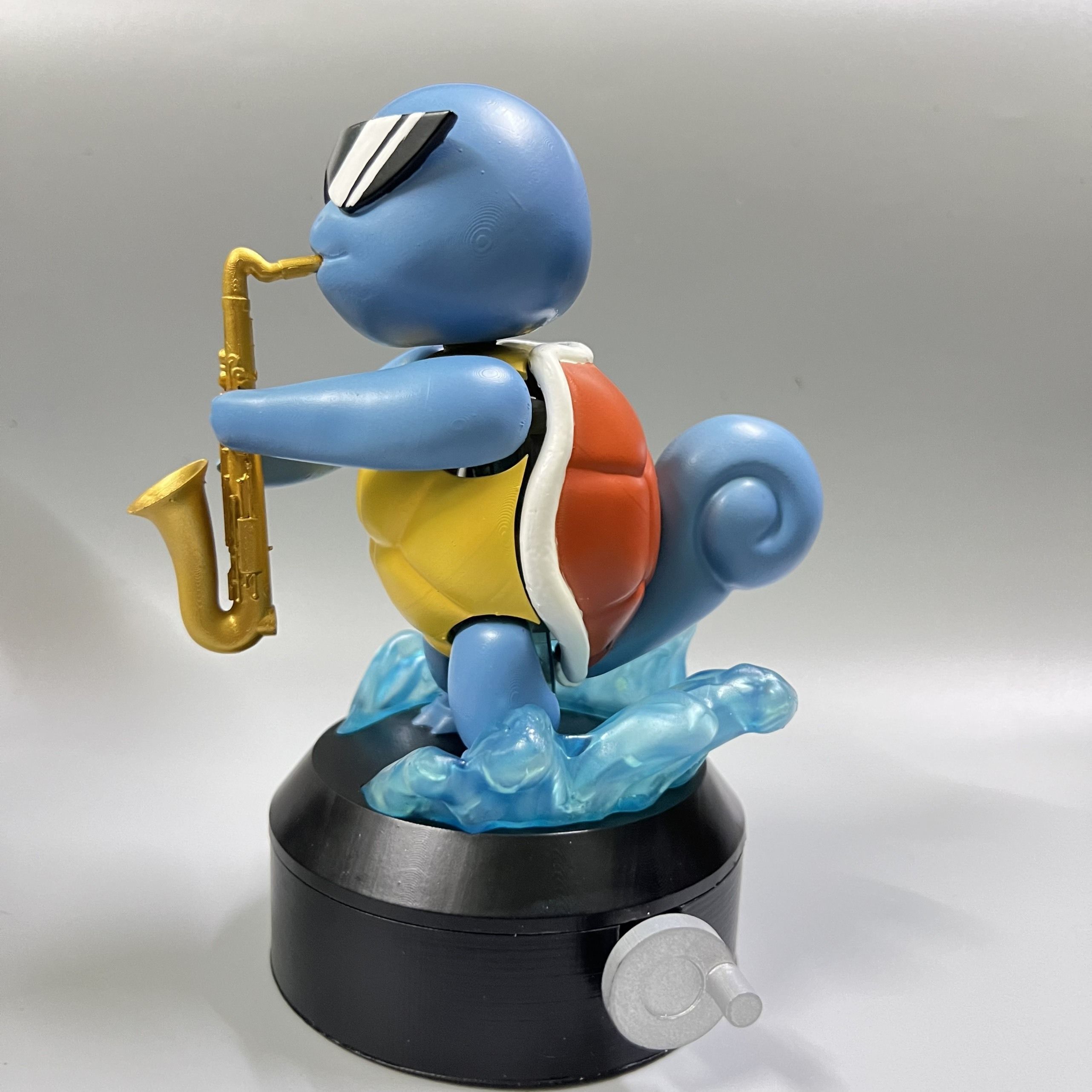 Pokemon Squirtle Saxophone Articulated flexible 3D print model_3
