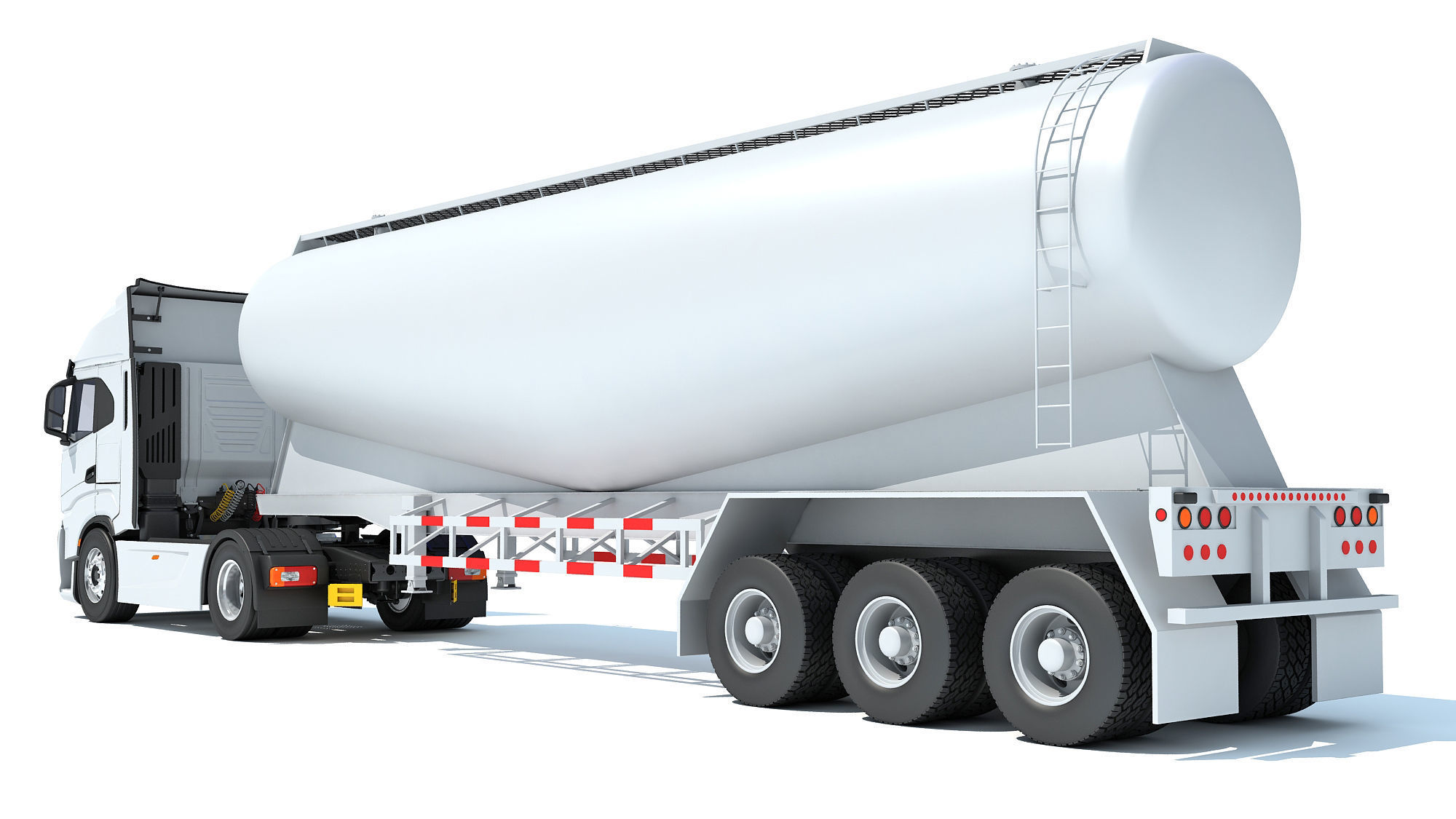Heavy Truck with Tank Trailer 3D model_4