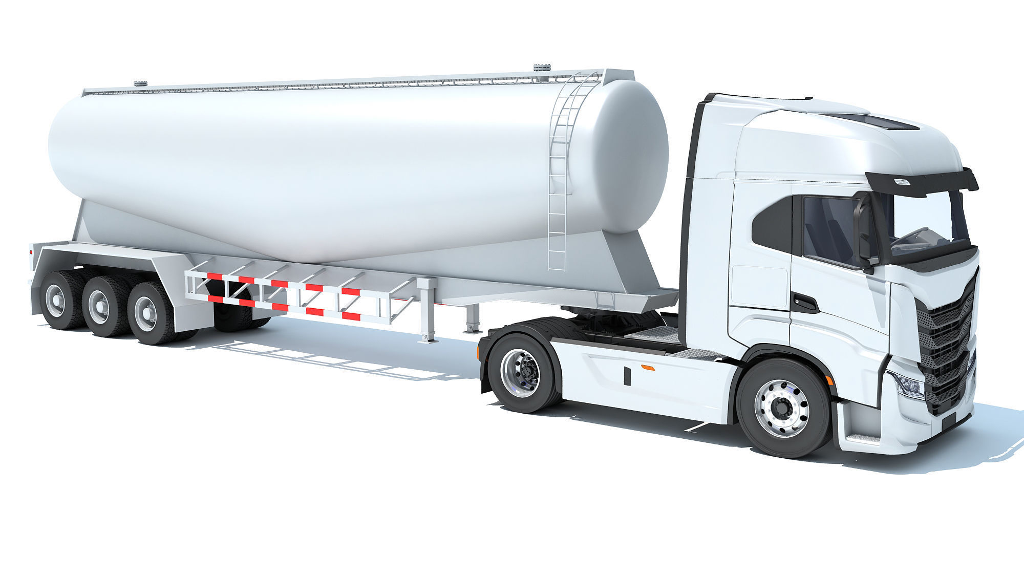 Heavy Truck with Tank Trailer 3D model_8
