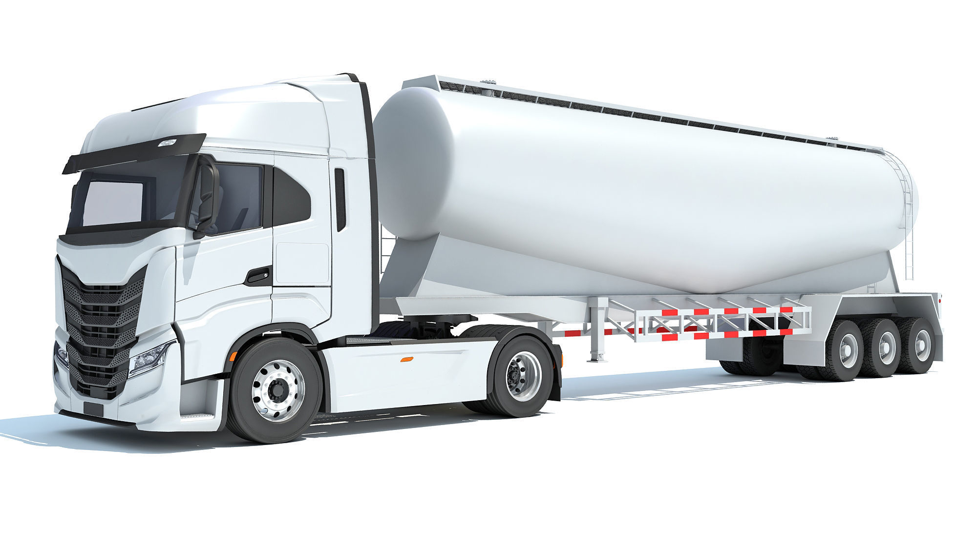Heavy Truck with Tank Trailer 3D model_1