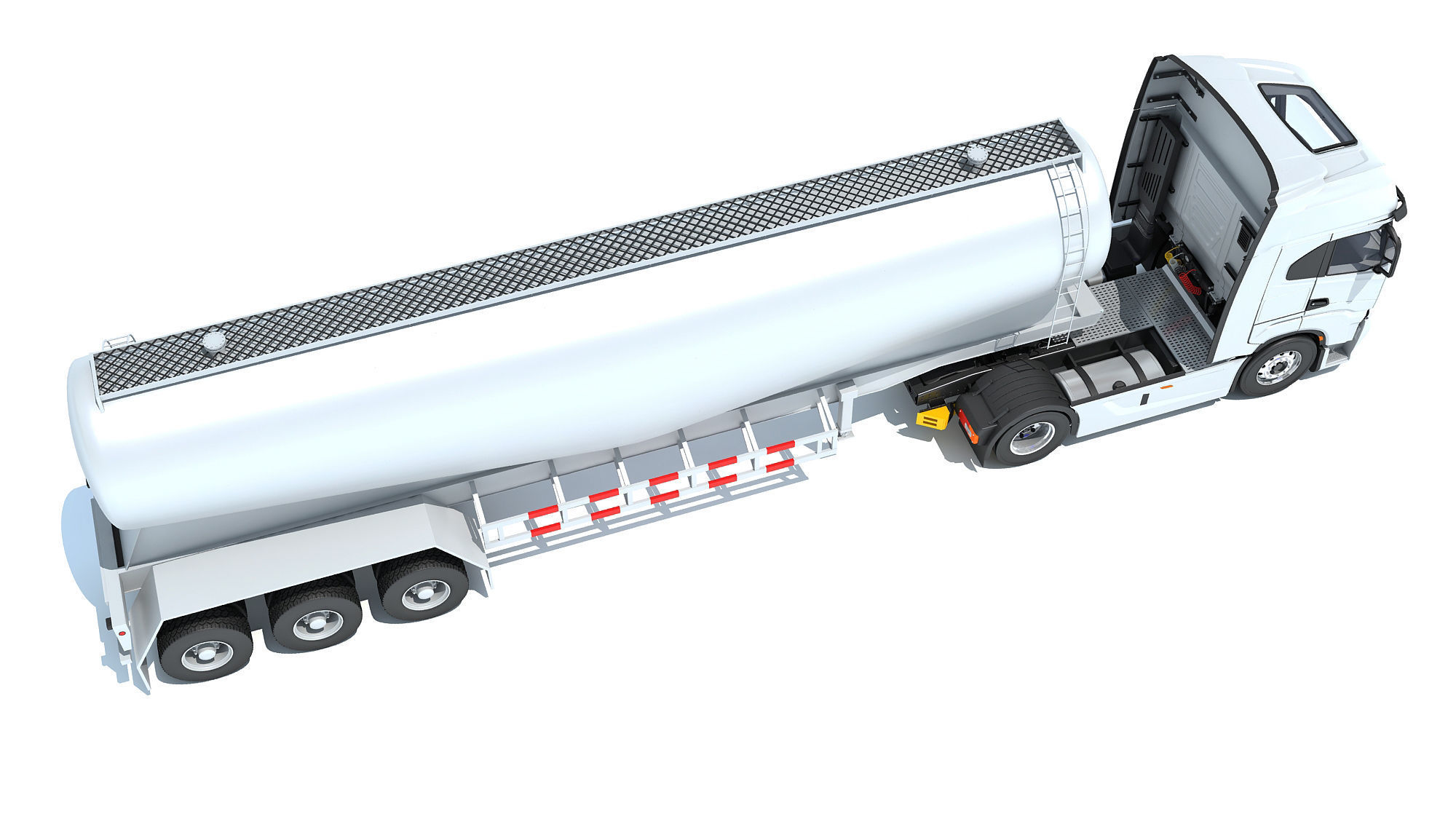 Heavy Truck with Tank Trailer 3D model_7