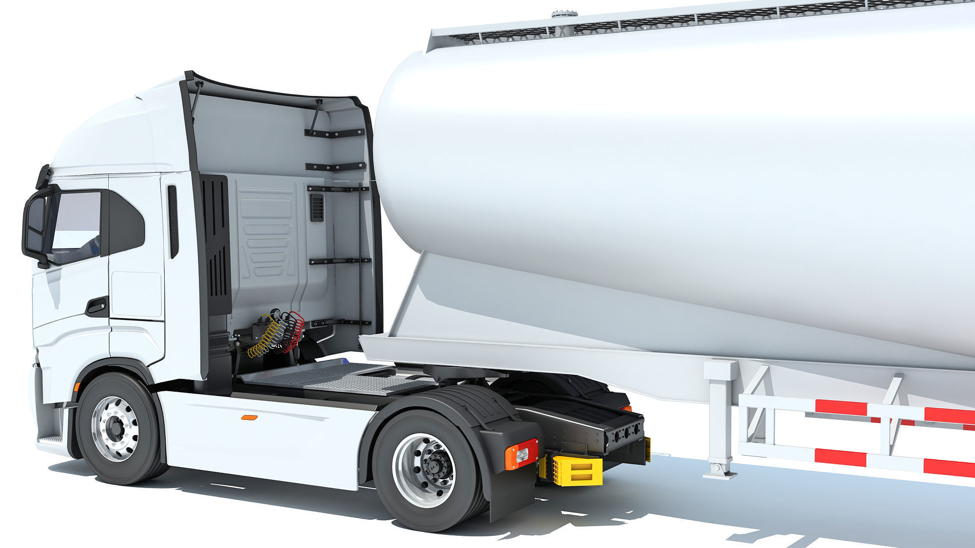 Heavy Truck with Tank Trailer 3D model_12