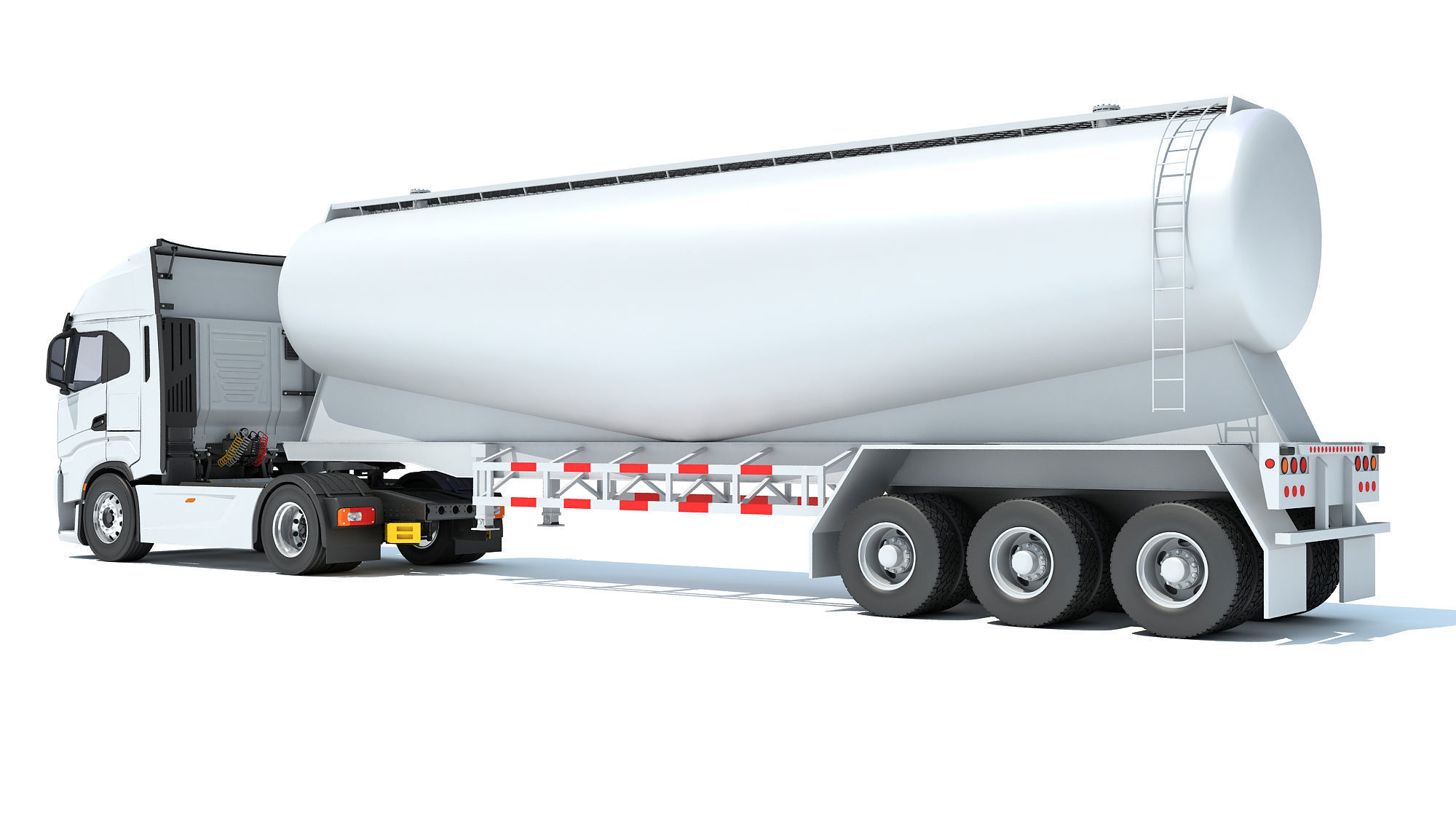 Heavy Truck with Tank Trailer 3D model_3