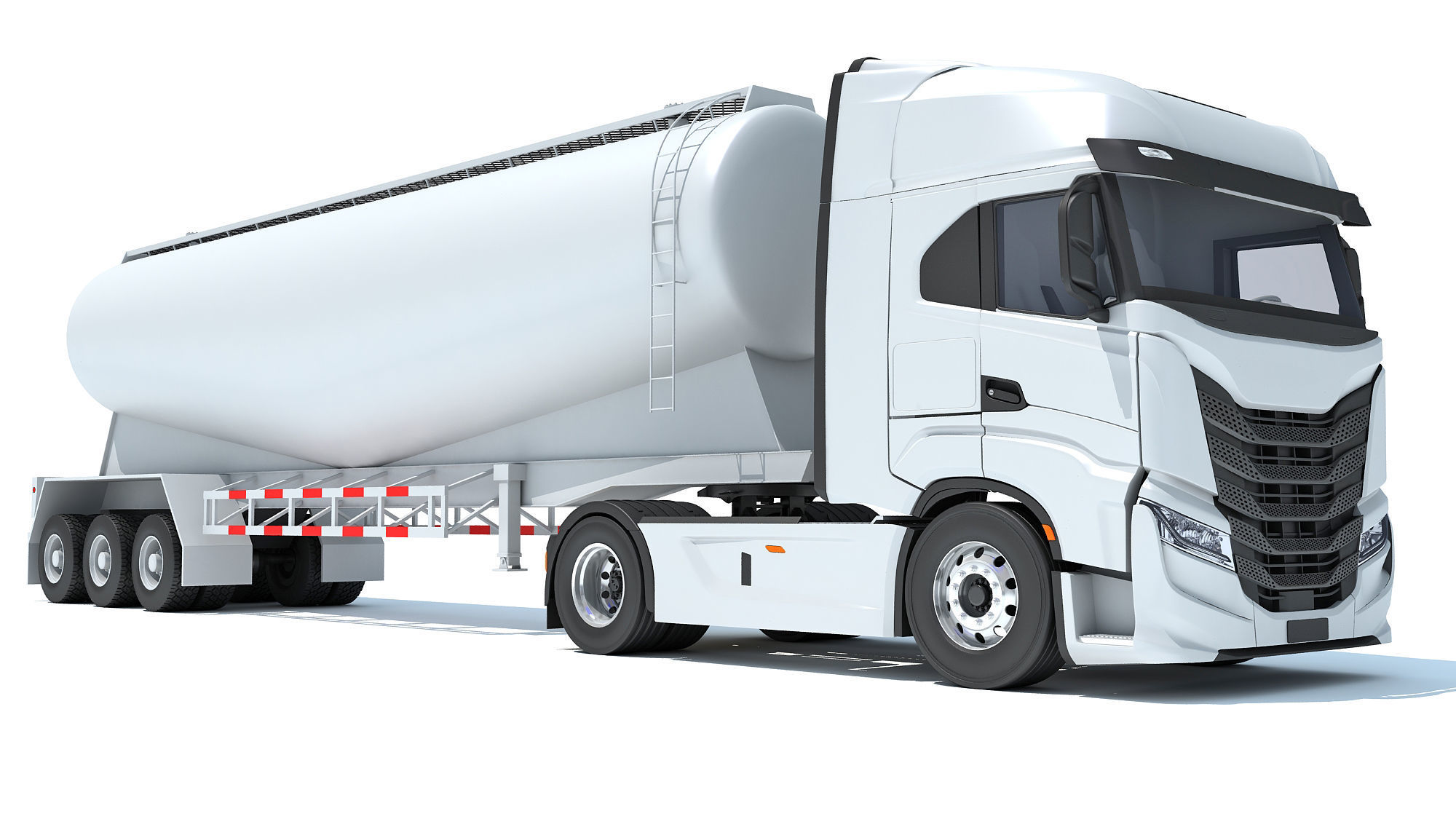 Heavy Truck with Tank Trailer 3D model_9